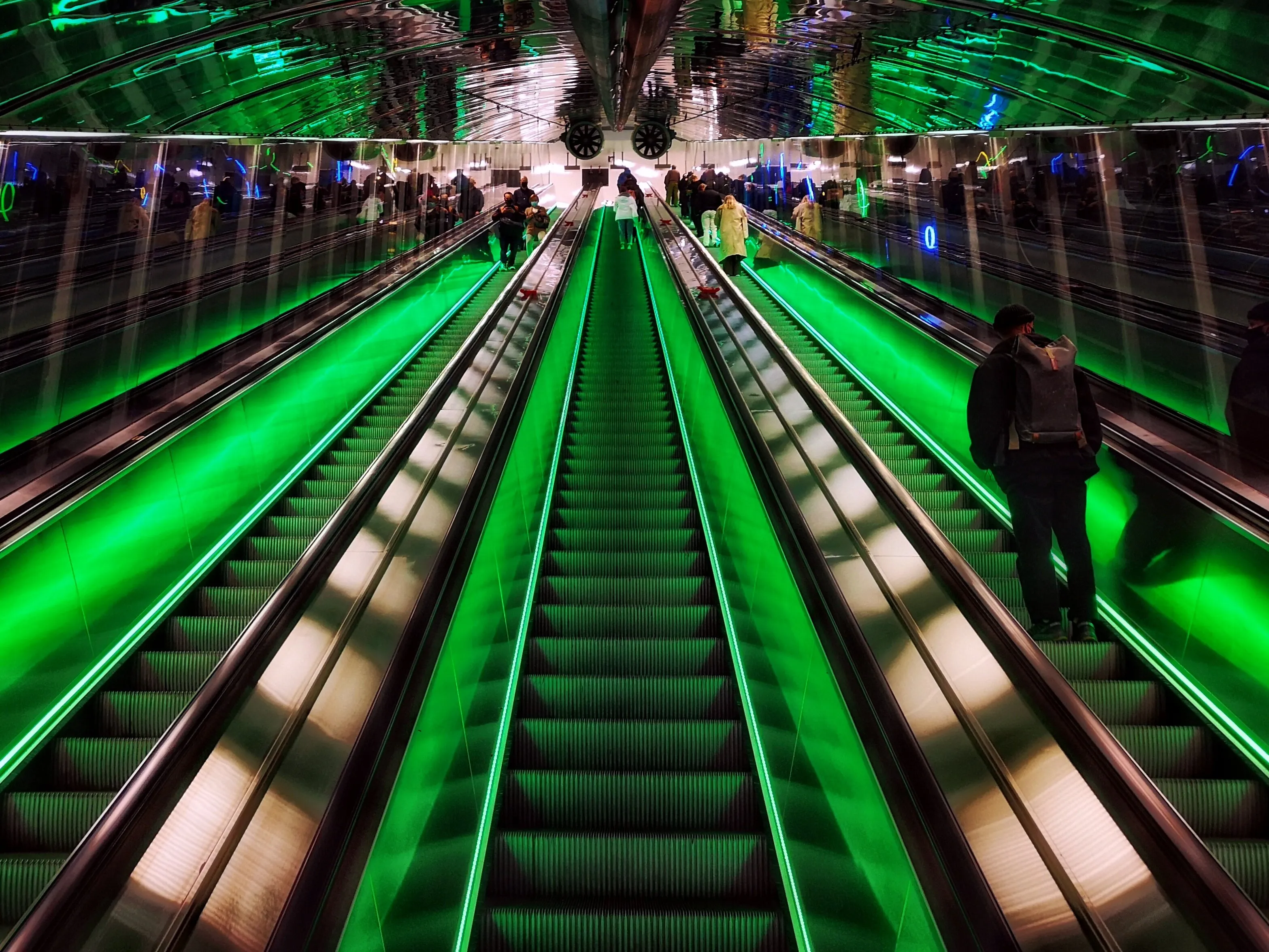 Escalators (not stairs)