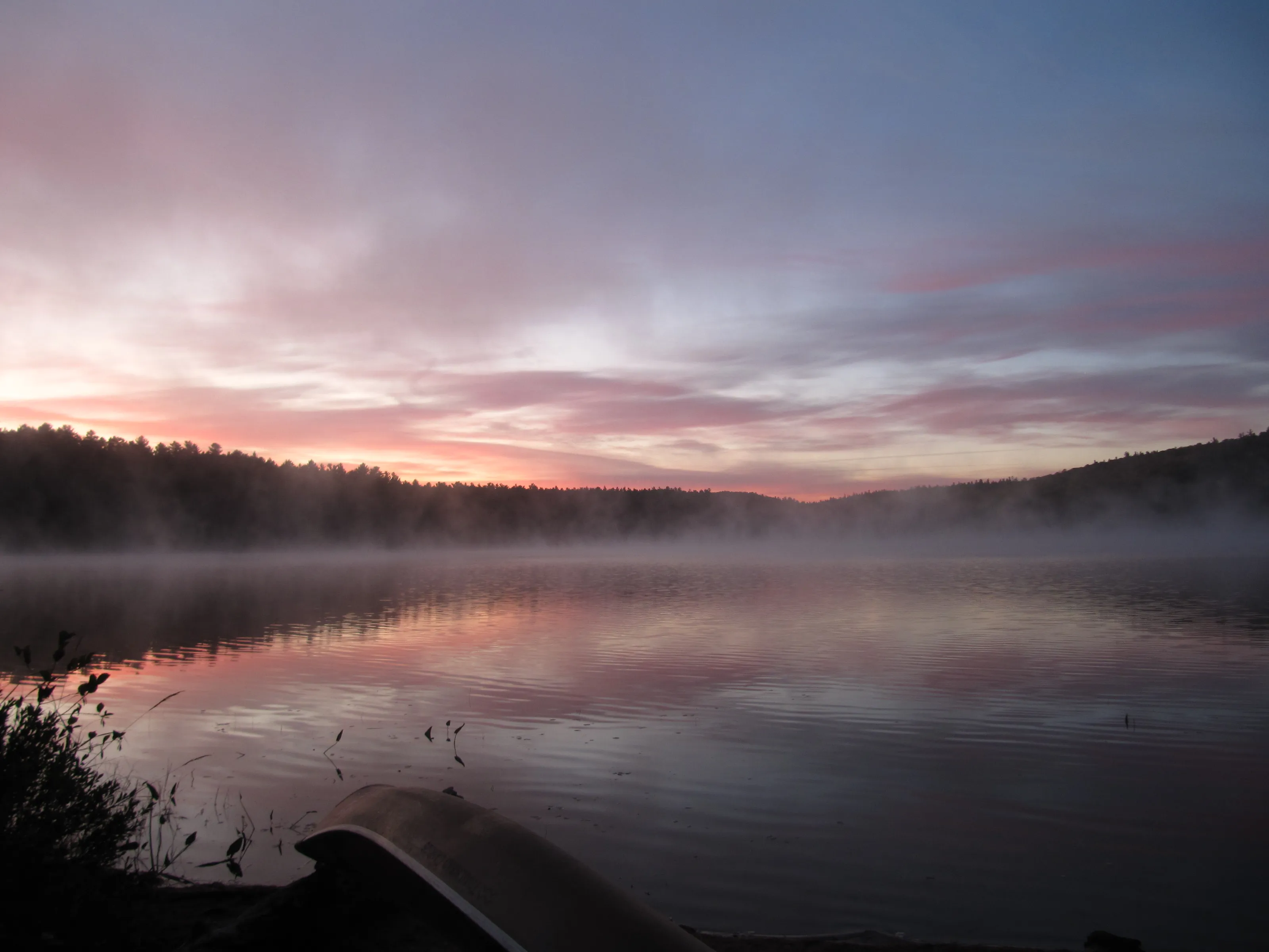 Sunrise on a 3 day canoe trip