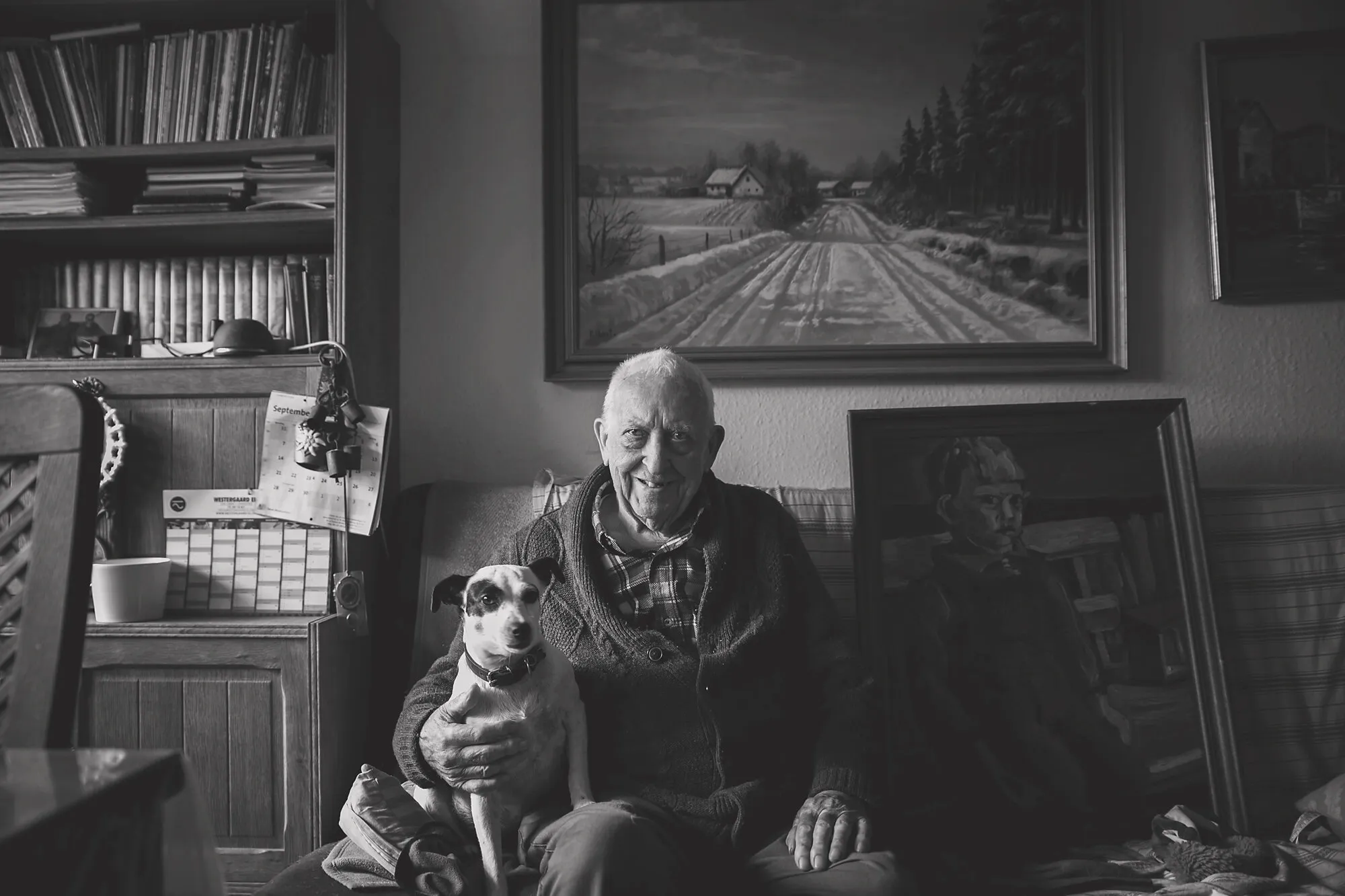 Portraits of Seniors and their Pets in Monochrome