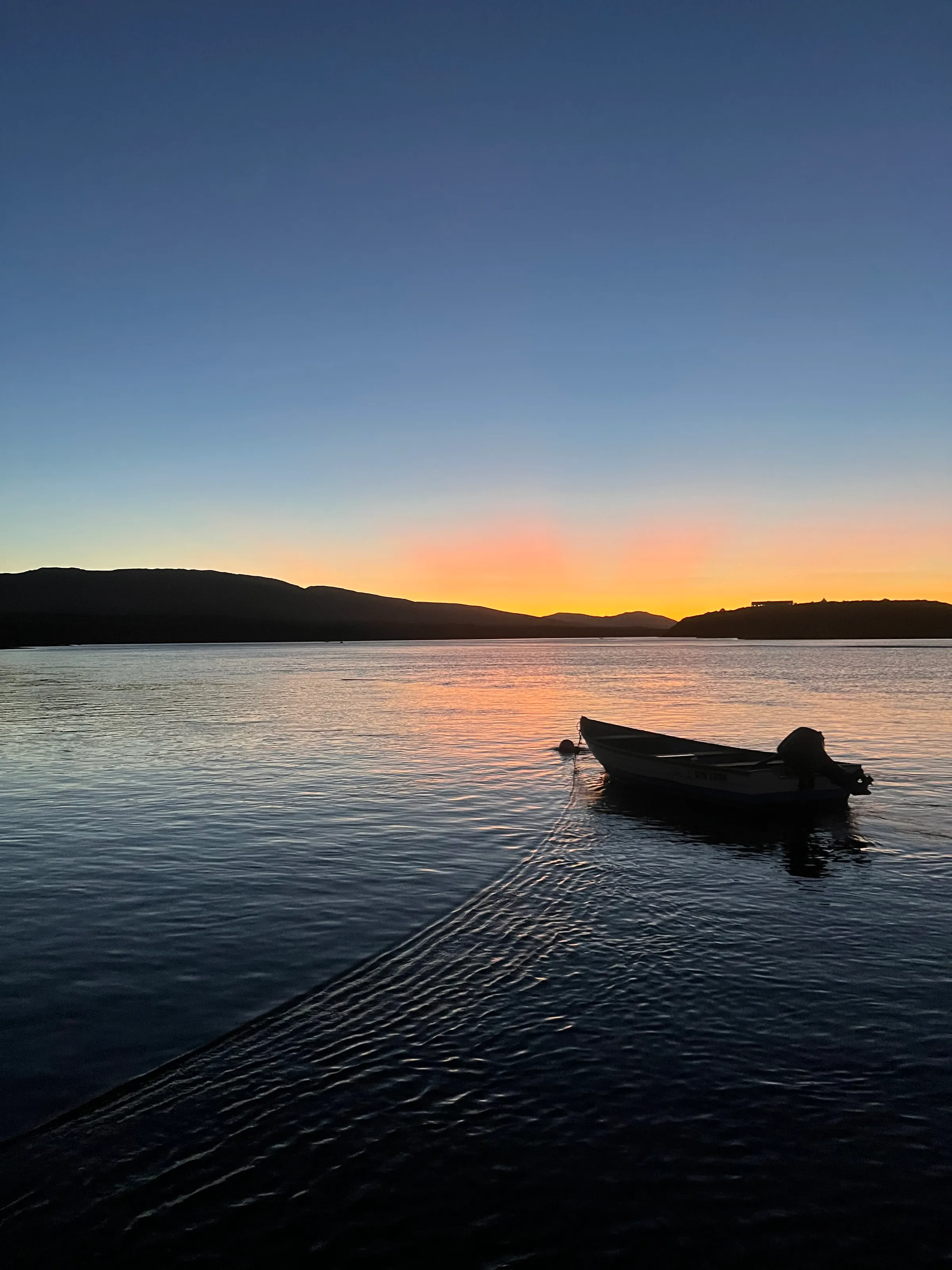 Boat watching the setting sun