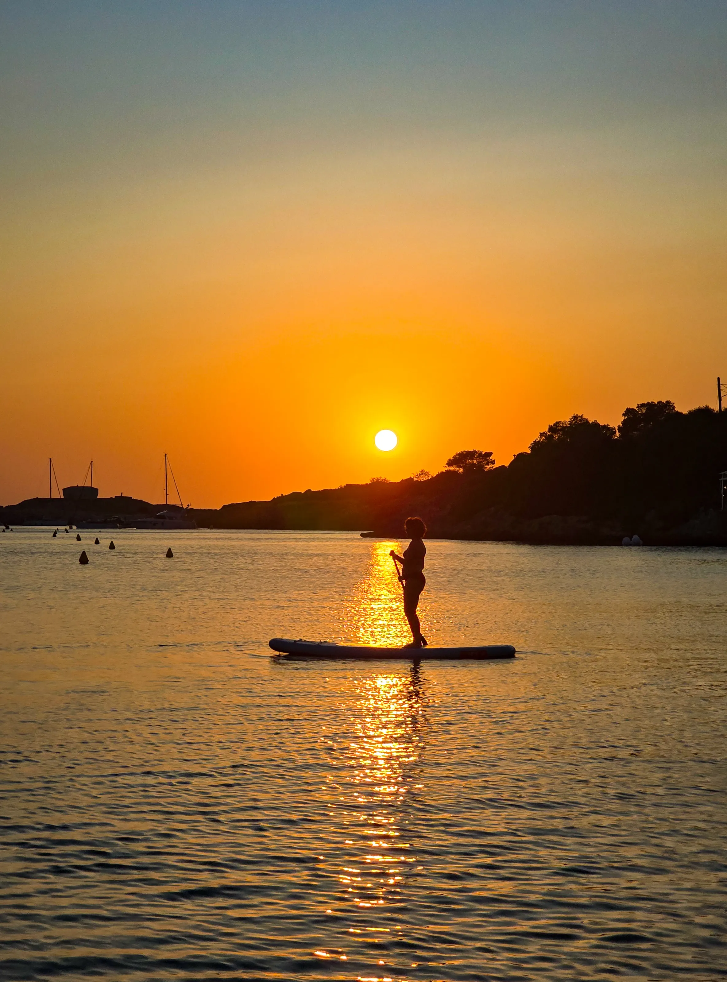 Sunset paddleboarder