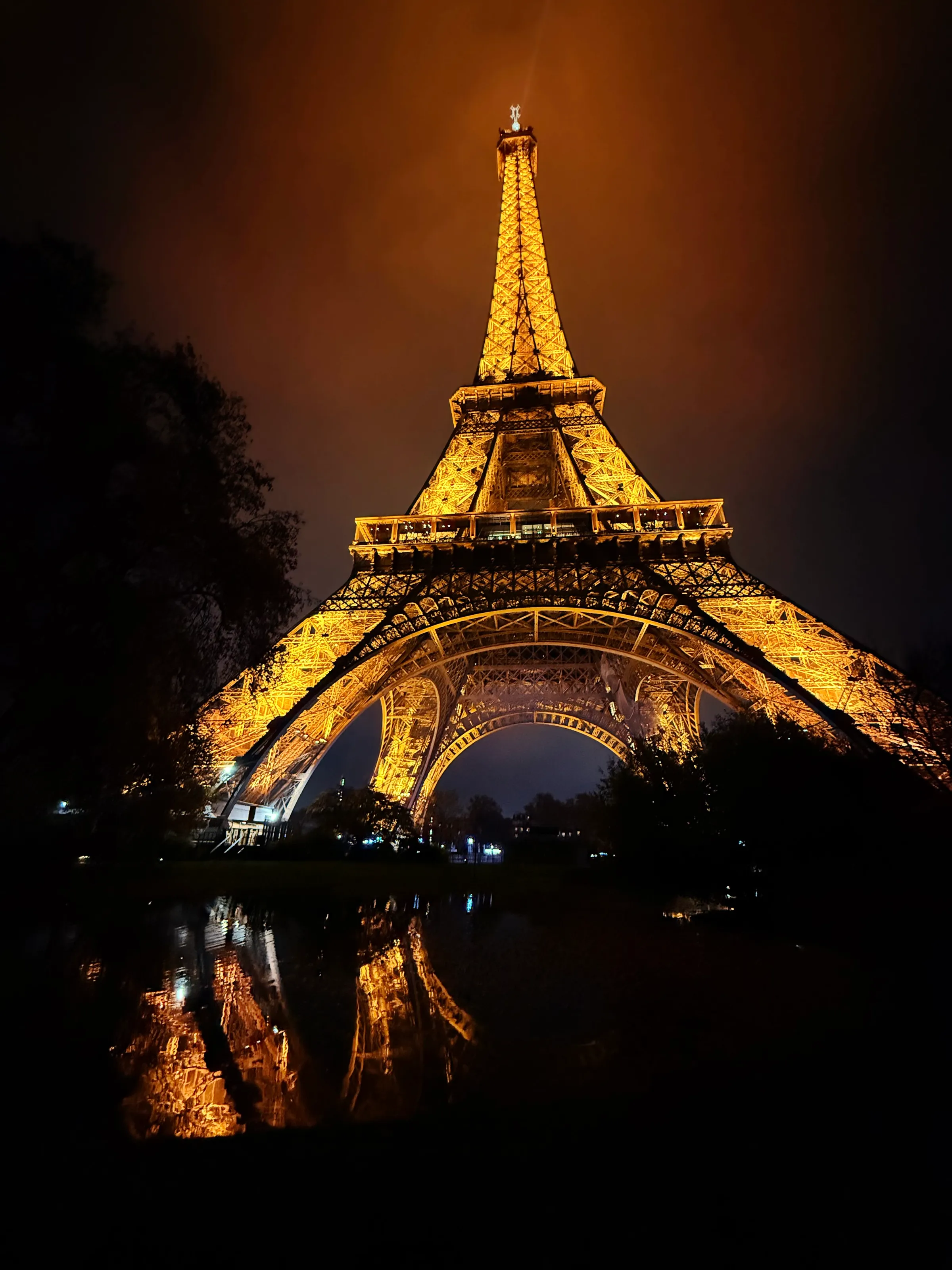 Golden Eiffel at Midnight