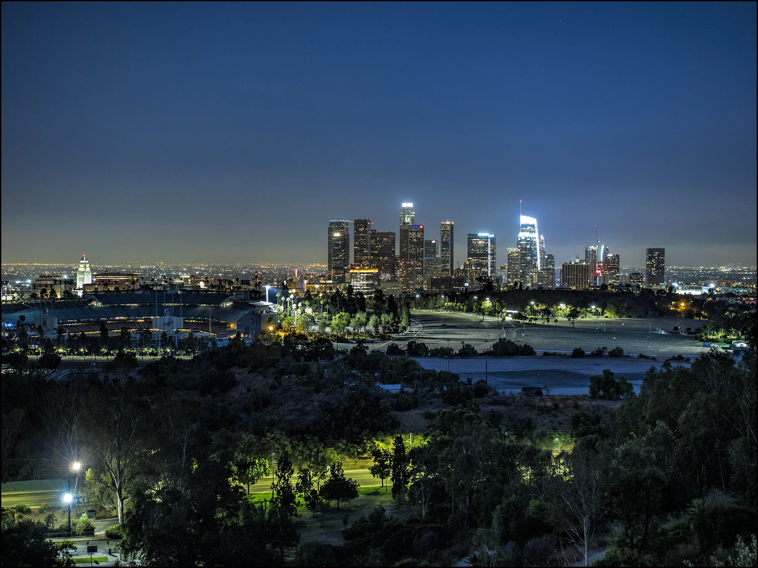 L.A. Skyline & Dodger Stadium