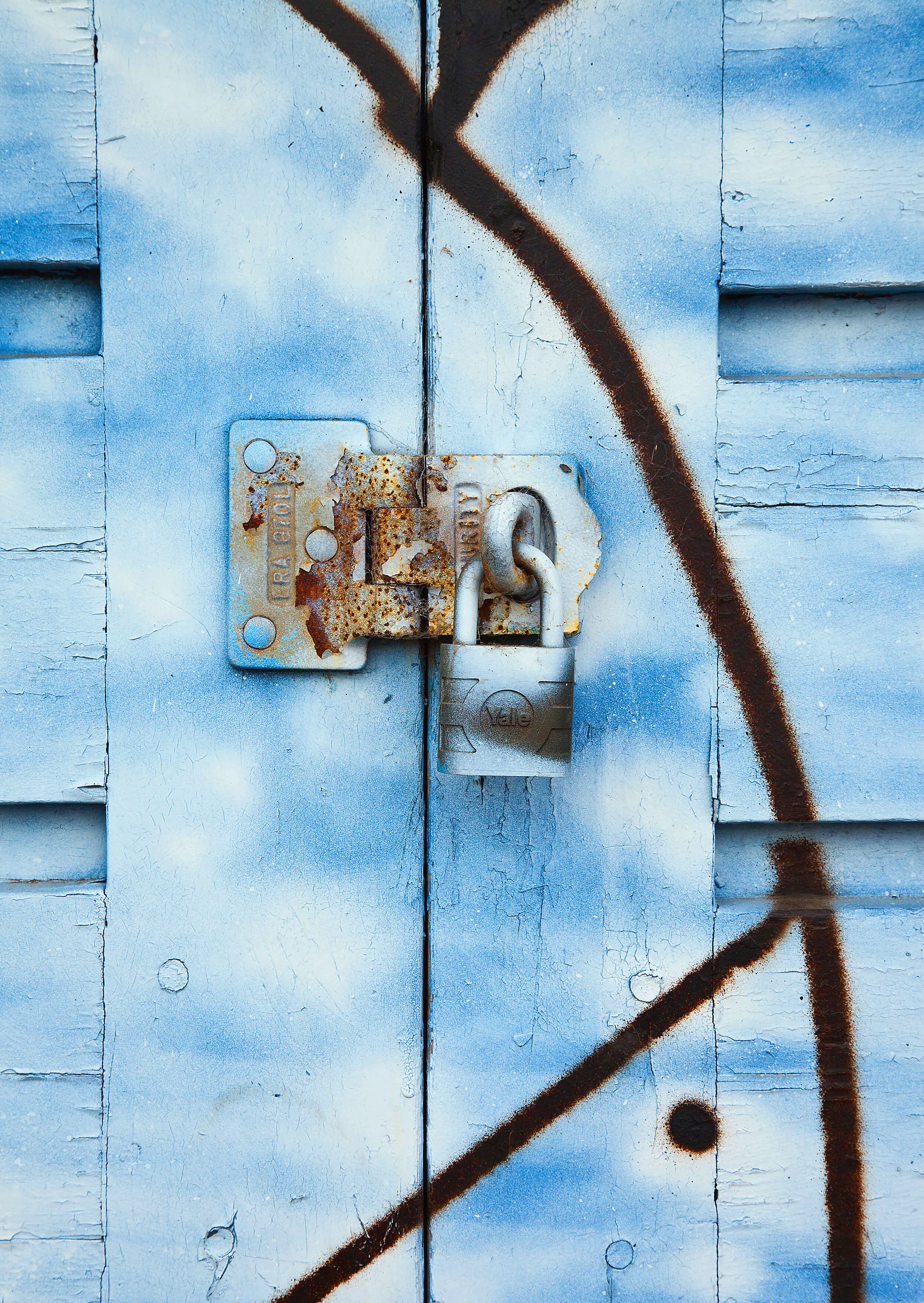 Blue Door & Padlock
