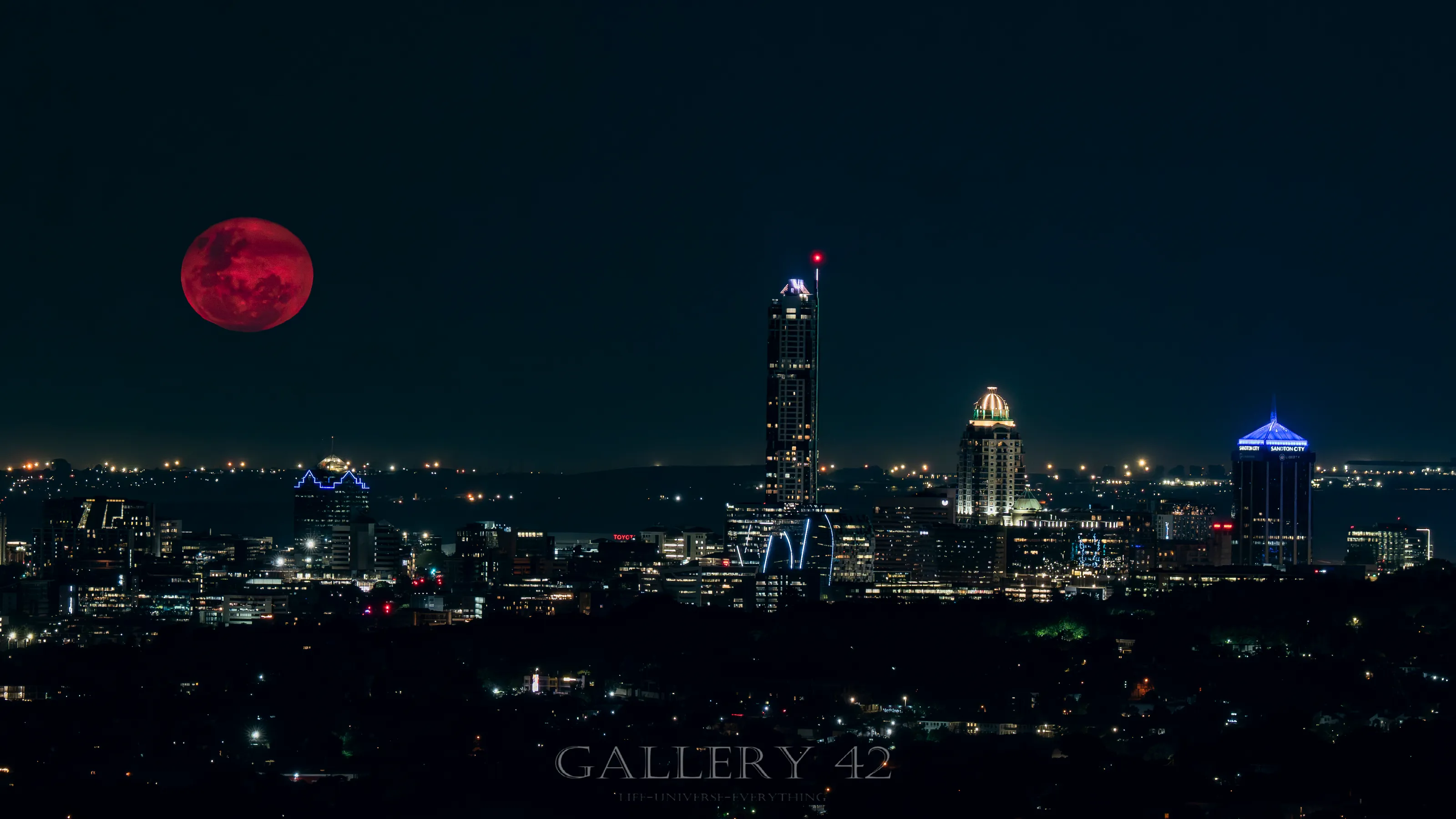 Supermoon over Sandton