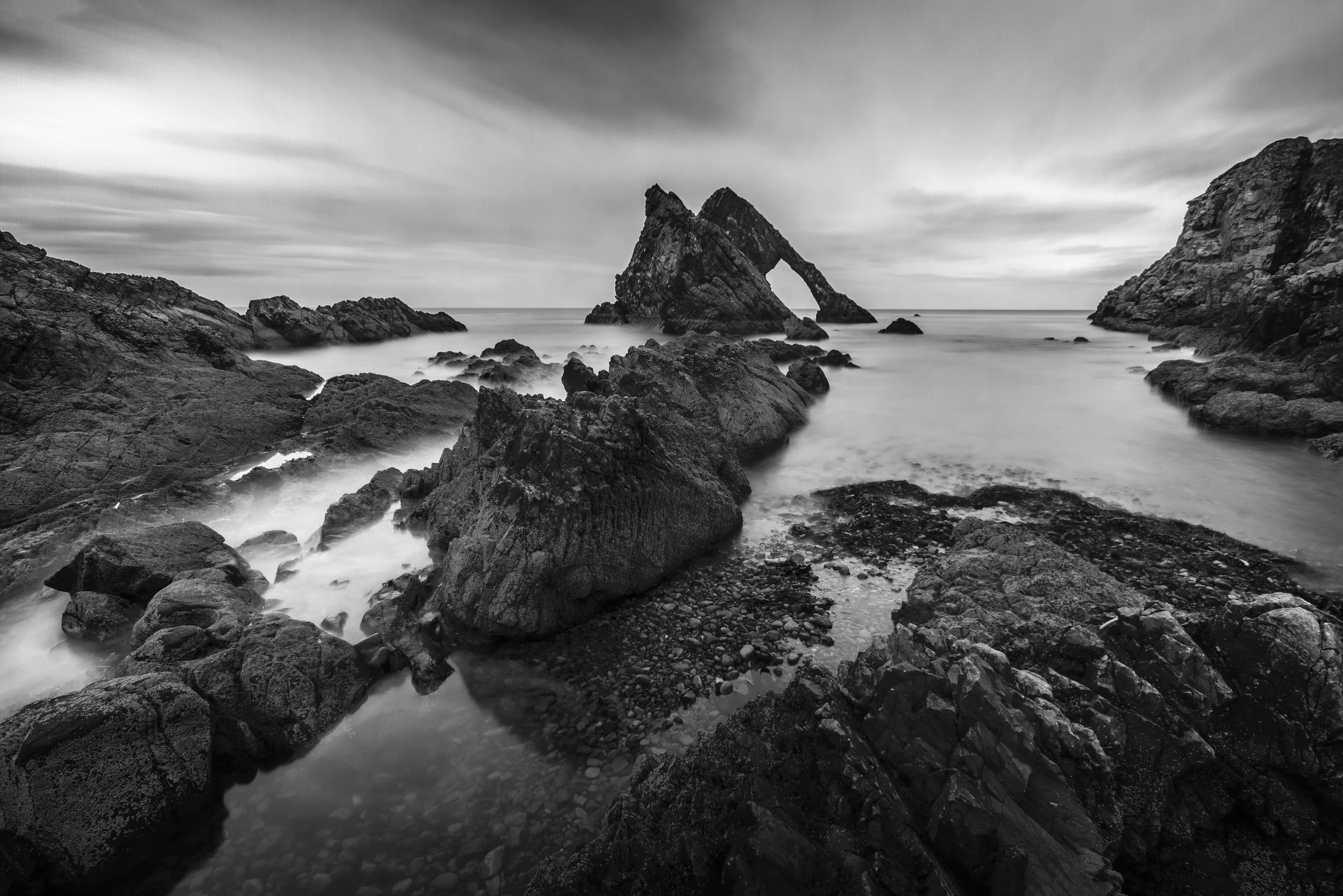 SEA ROCKS - Bow Fiddle Rock at Portknockie, Moray, Scotland