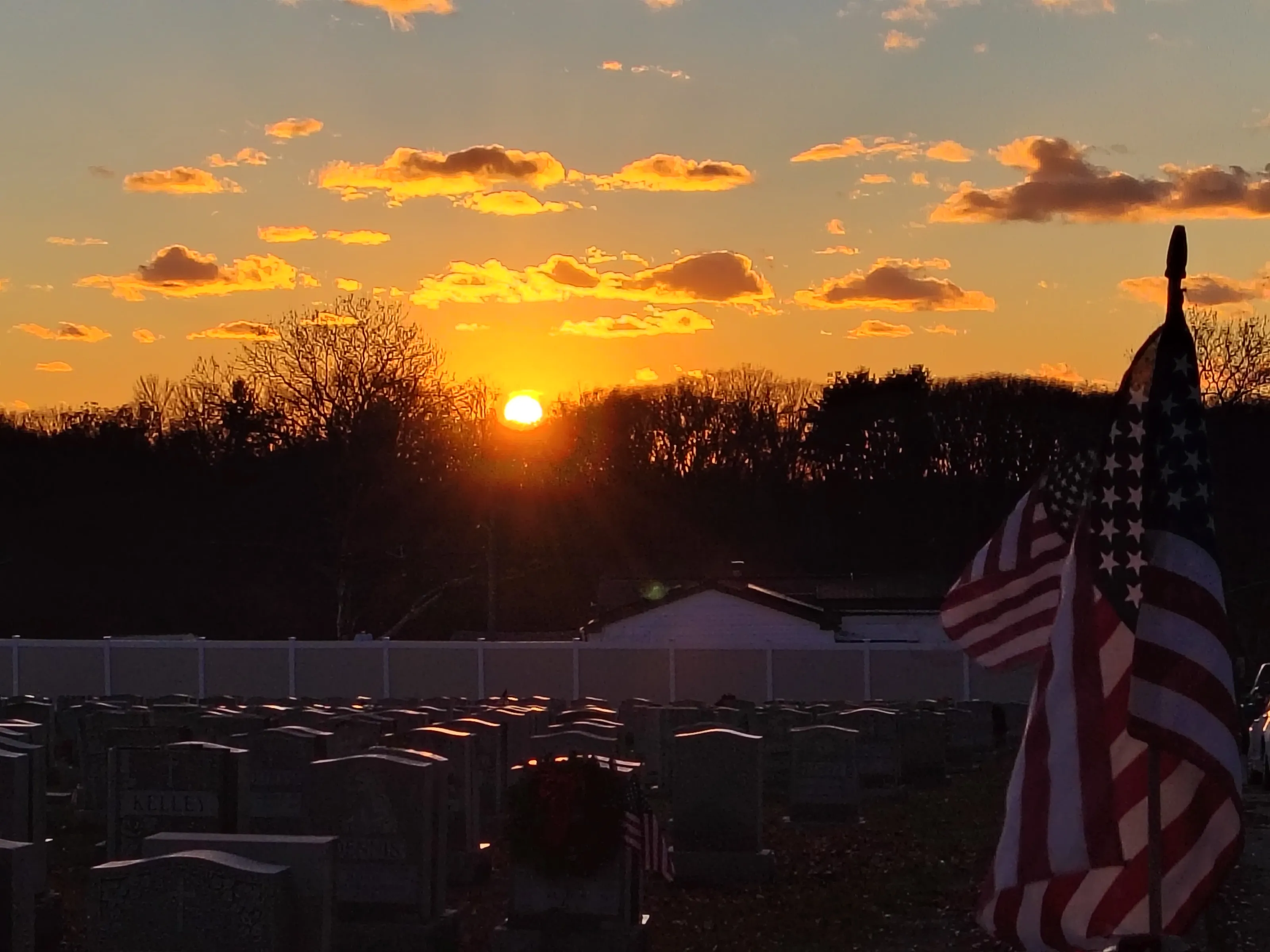 Sunset over Cemetery