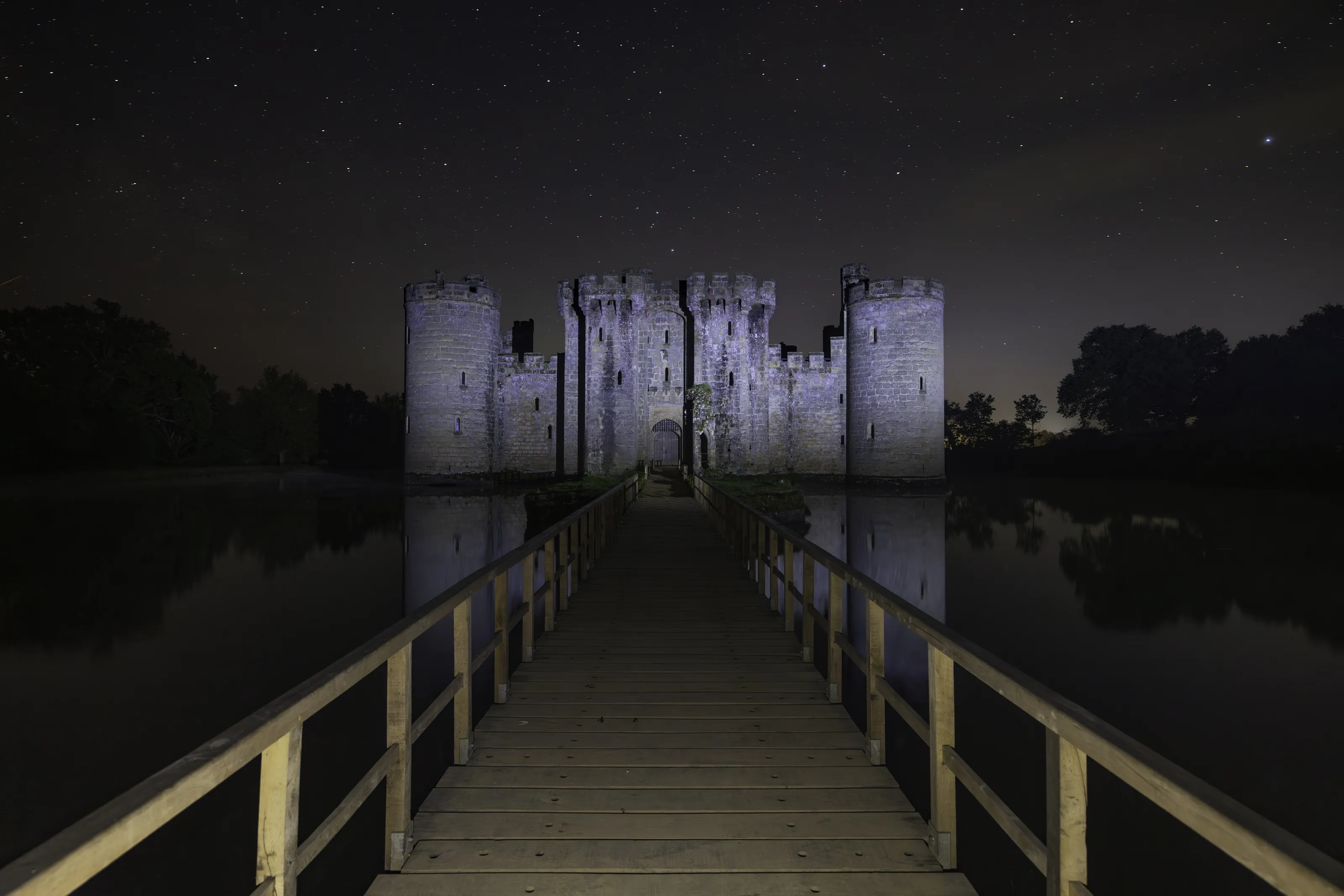 Illuminated Castles at Night (in colour)