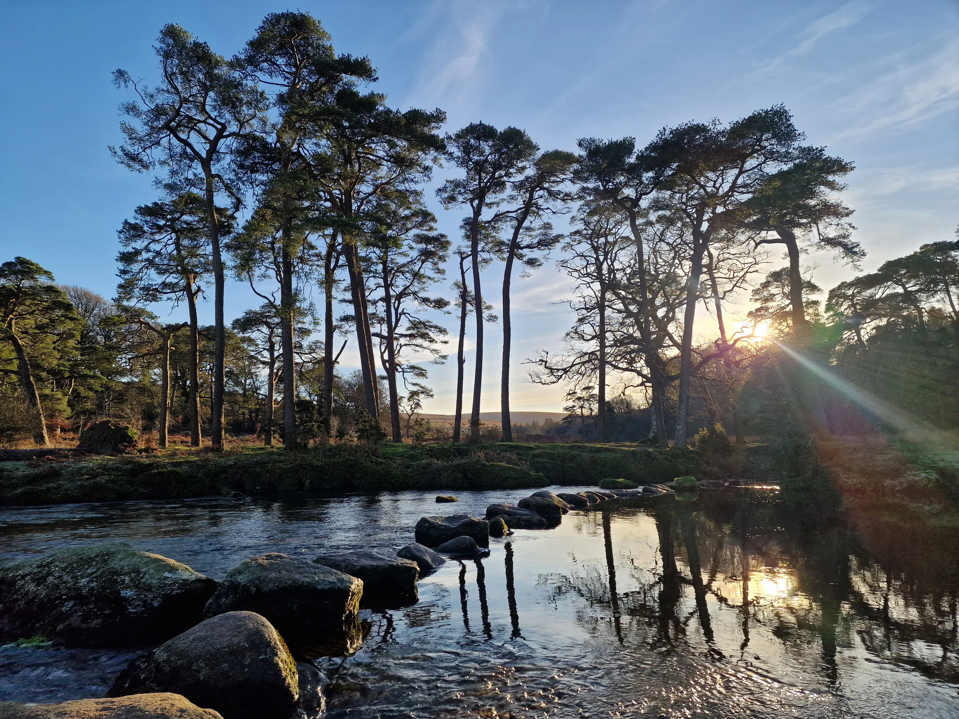 A winters summers day, dartmoor stepping stones