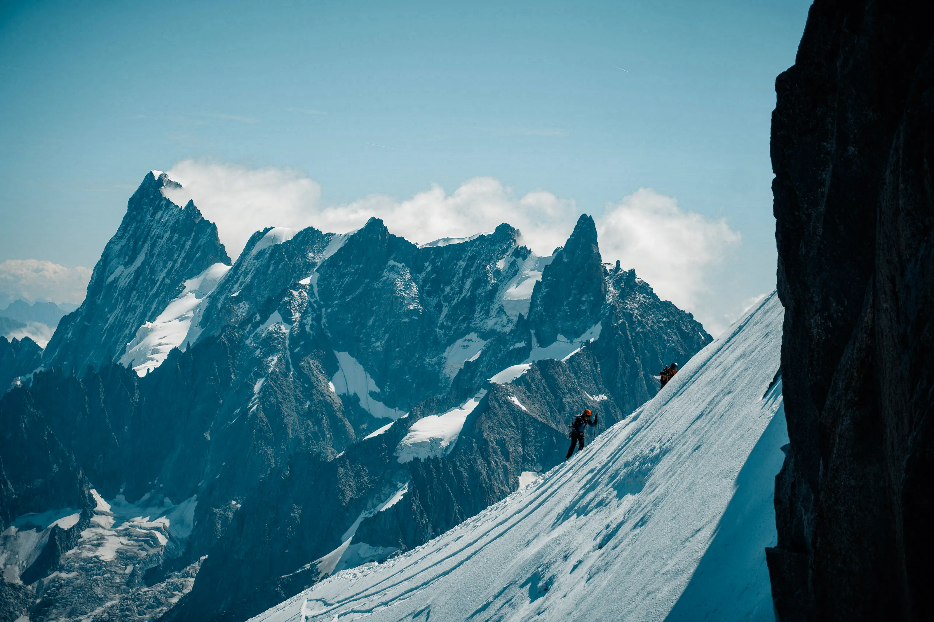 Ascent to the Midi: Two Climbers in the Alps