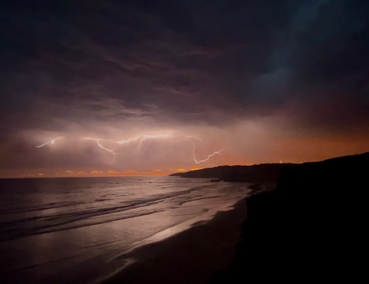 Lightning through the ash