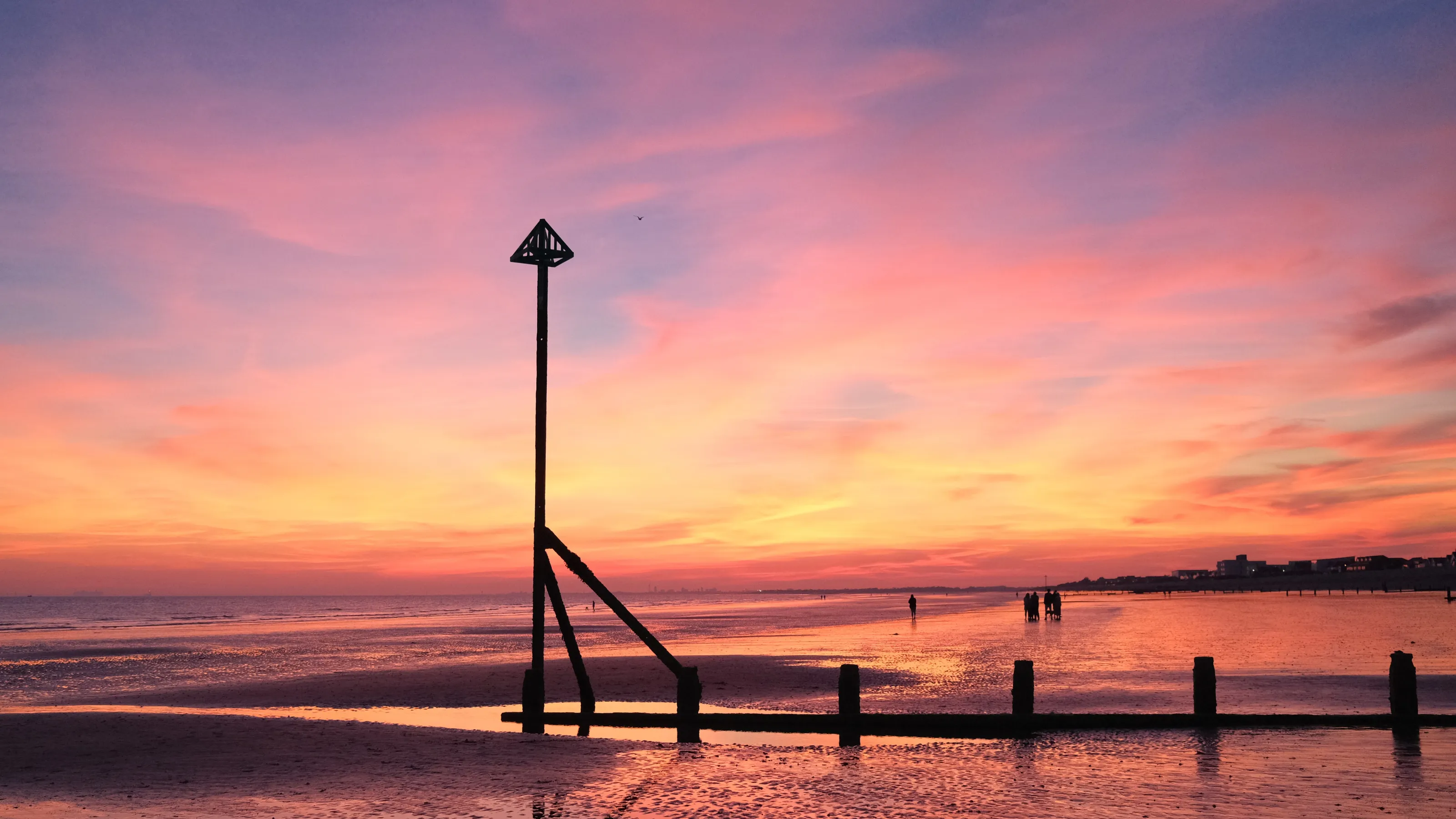 Sunset at east wittering beach UK