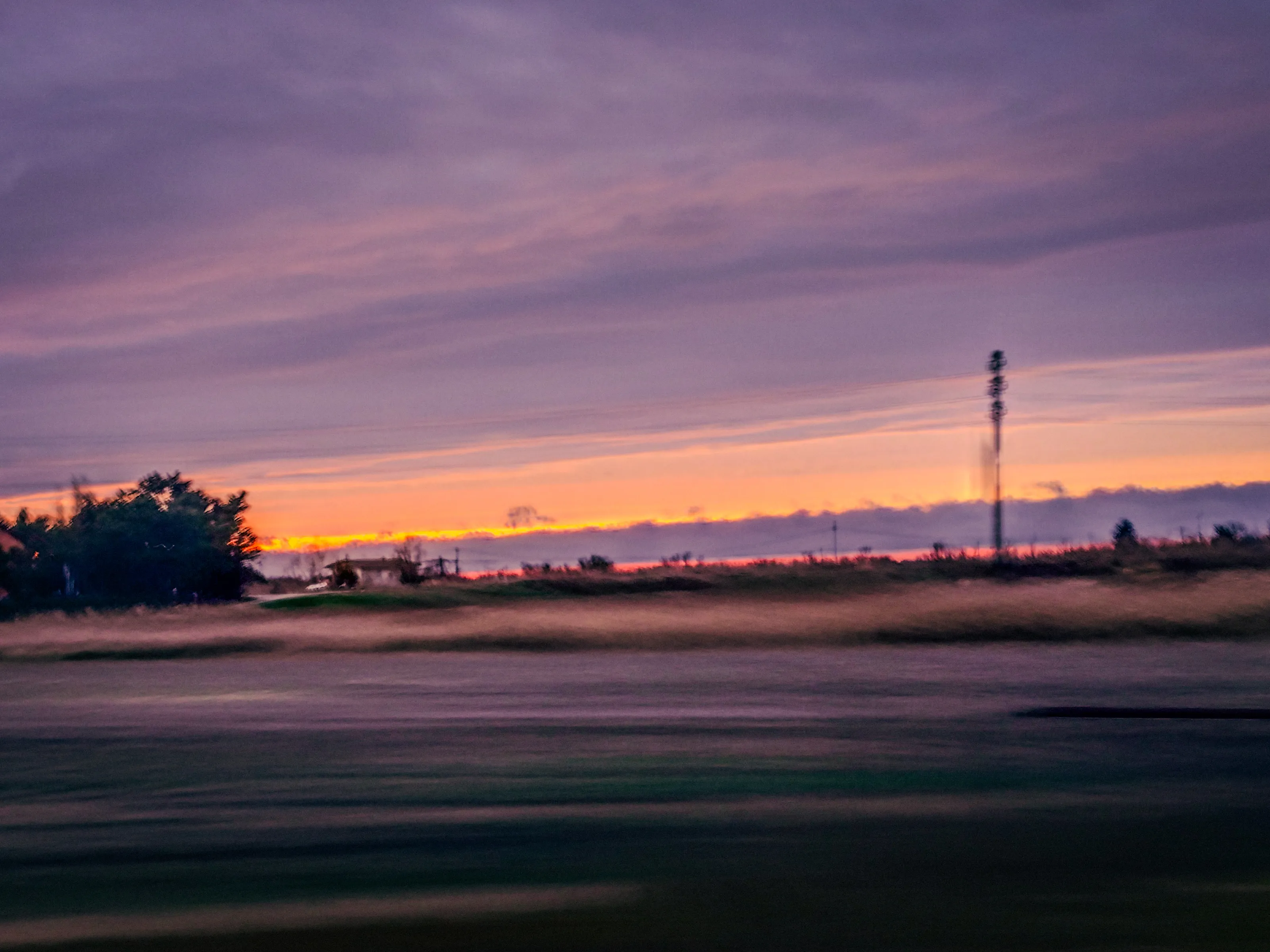 Layered sunset in motion