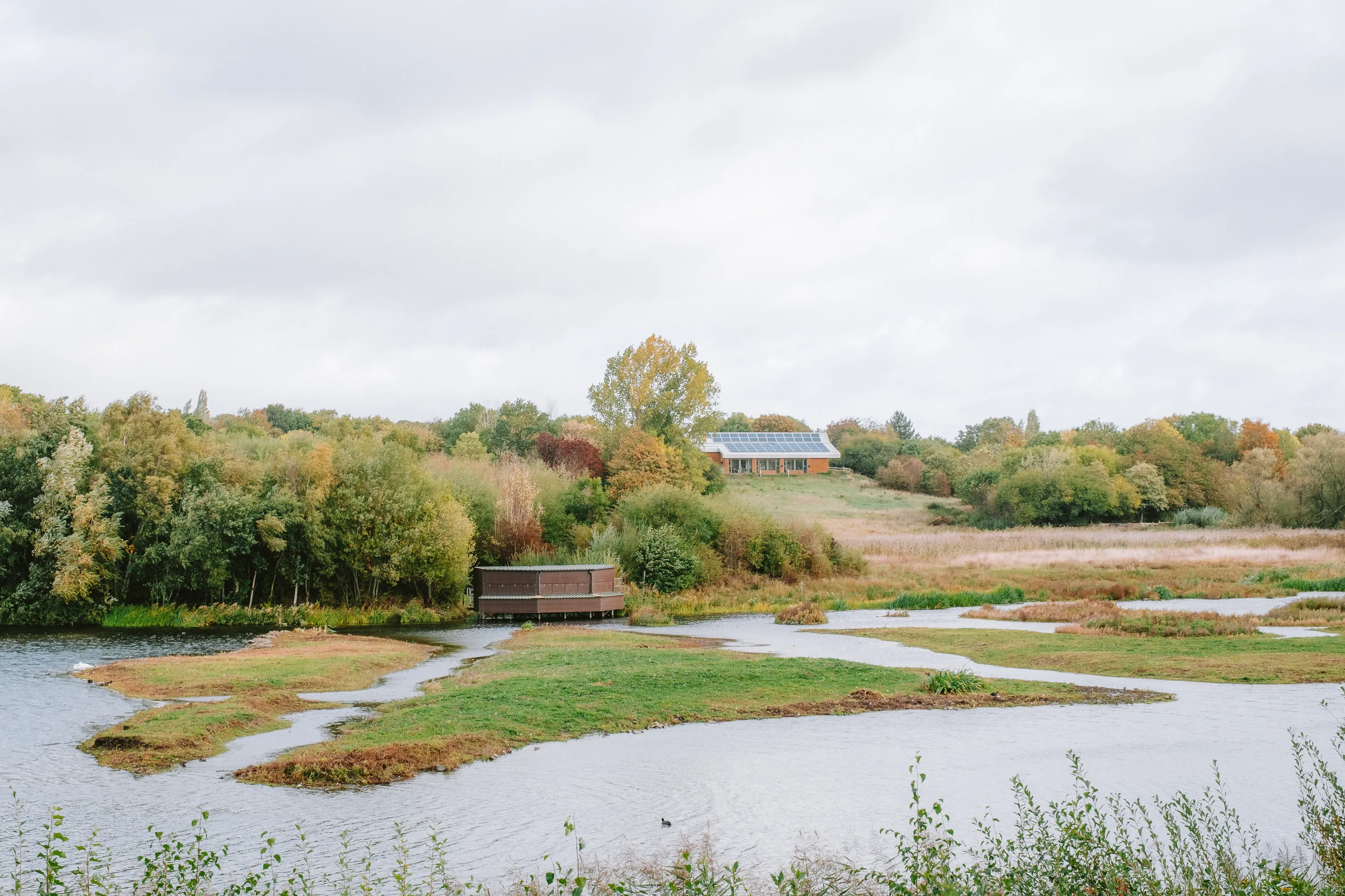 The Hide and the Centre at RSPB Sandwell Valley
