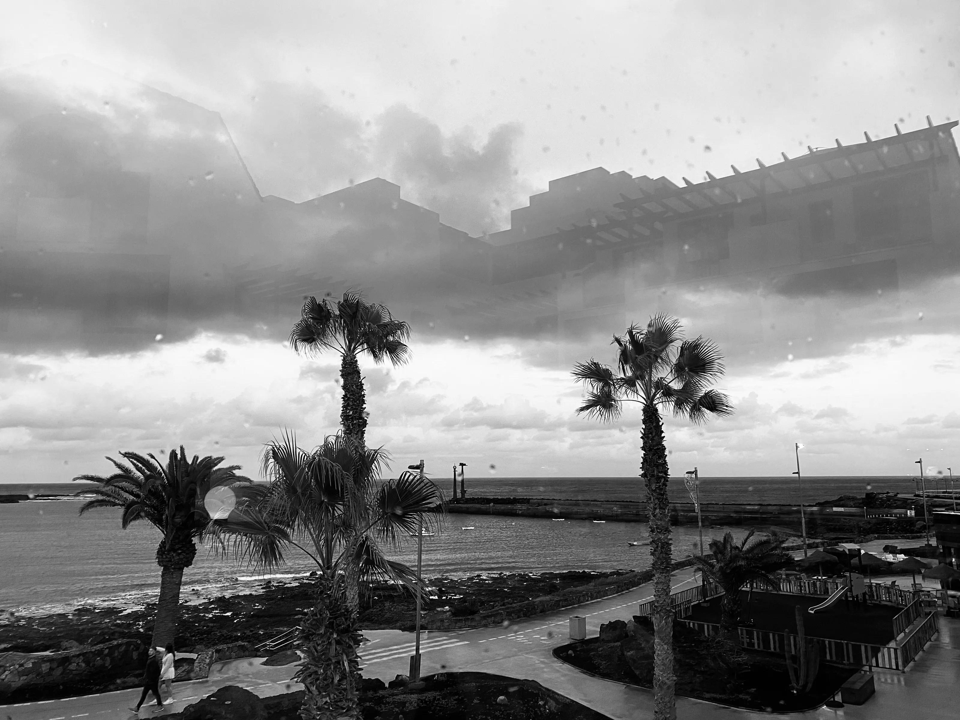 Castle in the sky, floating Black & White