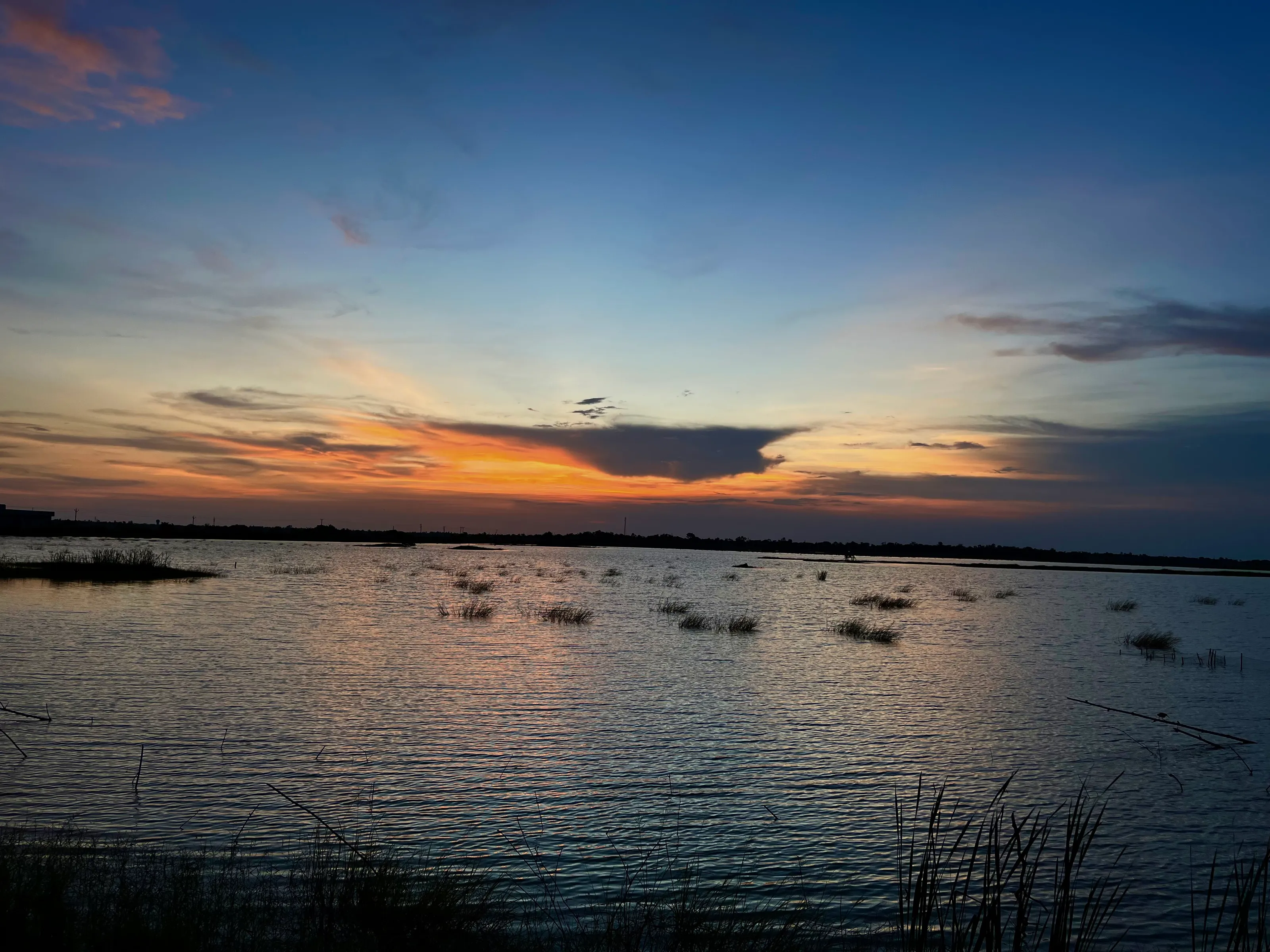 sunset over a lake