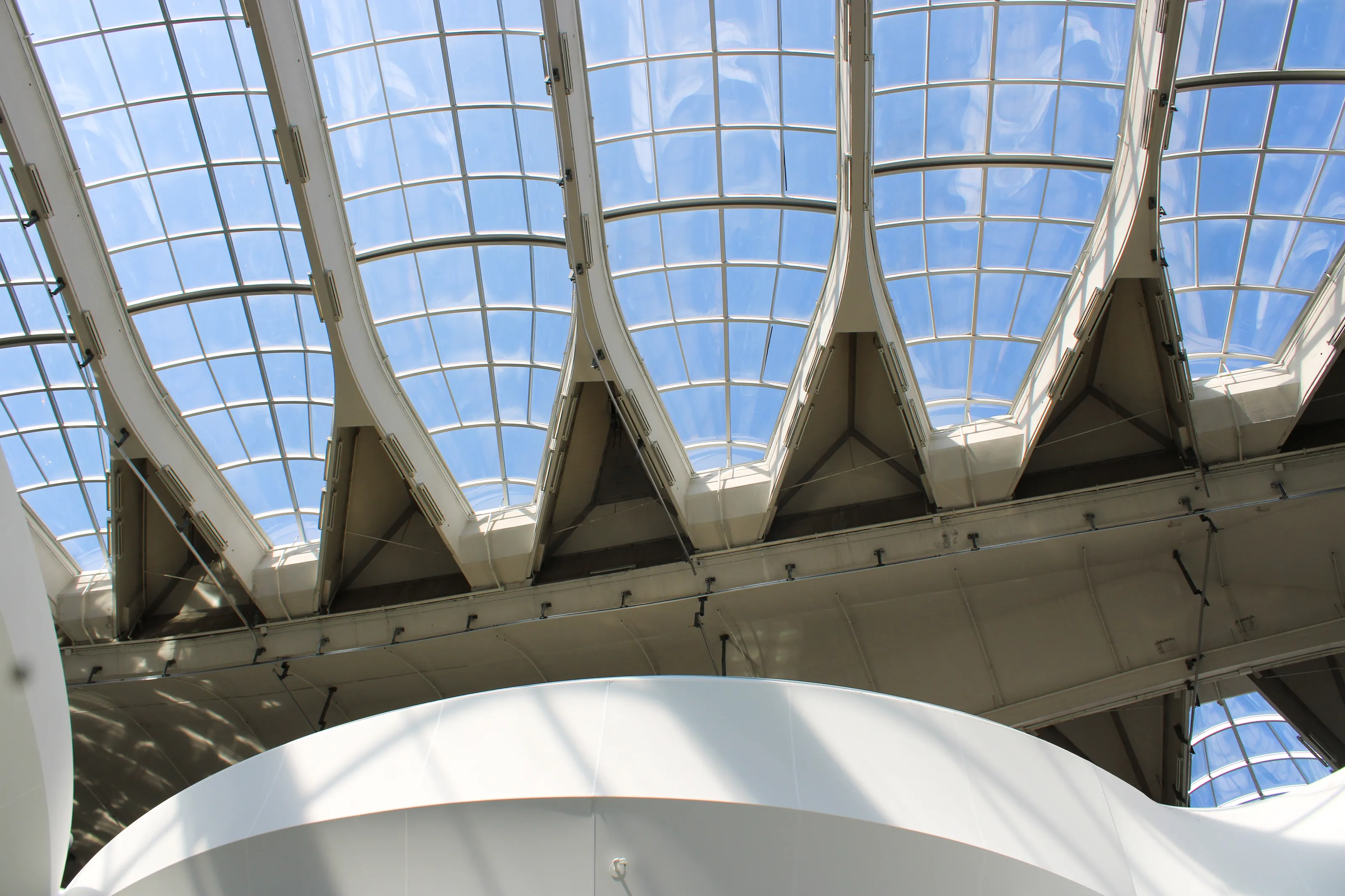 Geometric Shapes and Lines form this View From Inside the Montreal Biodome