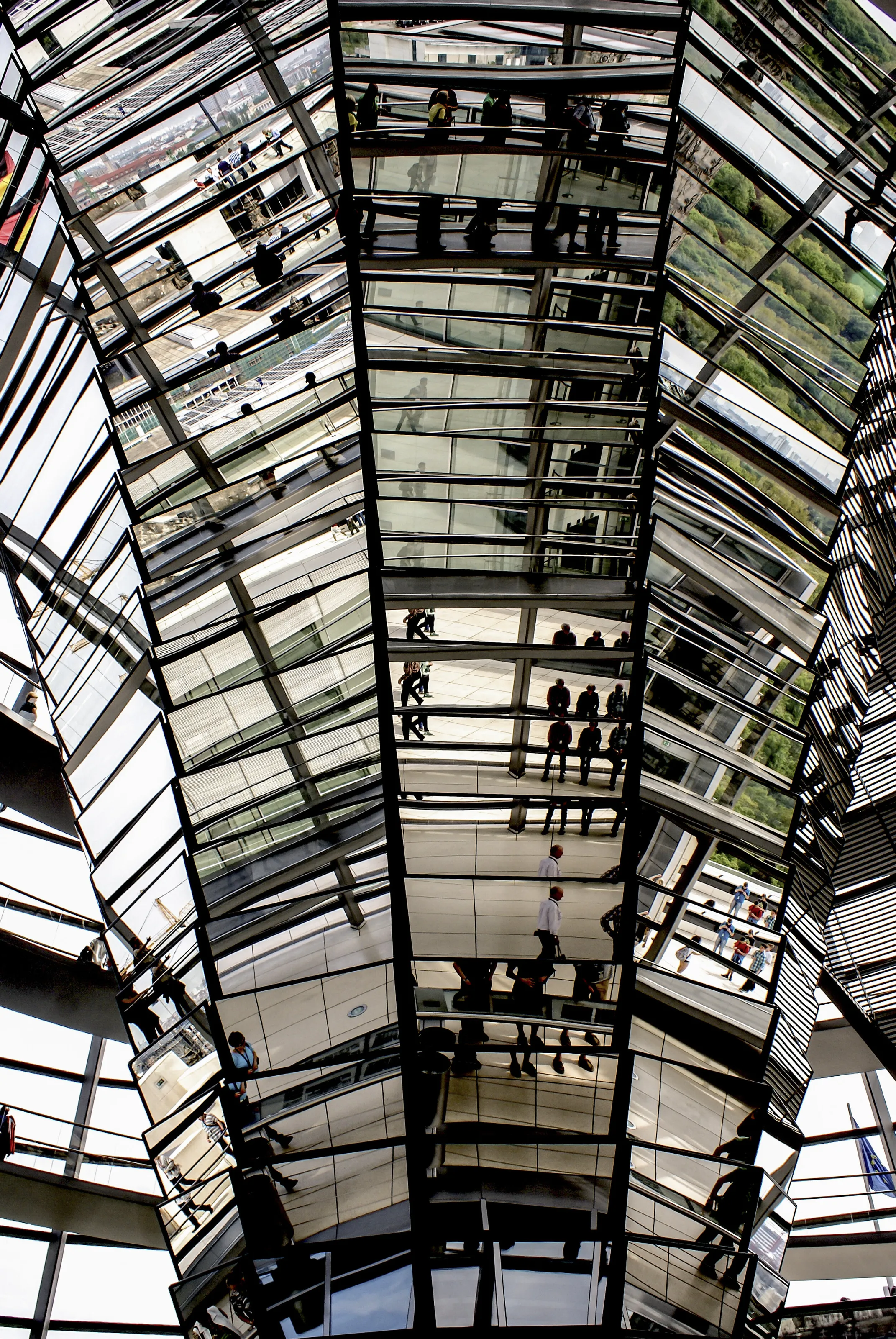mirrors in the dome of the Reichstag, Berlin