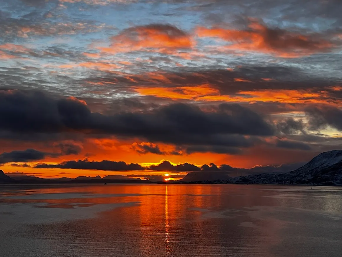 Fjord winter Sunset