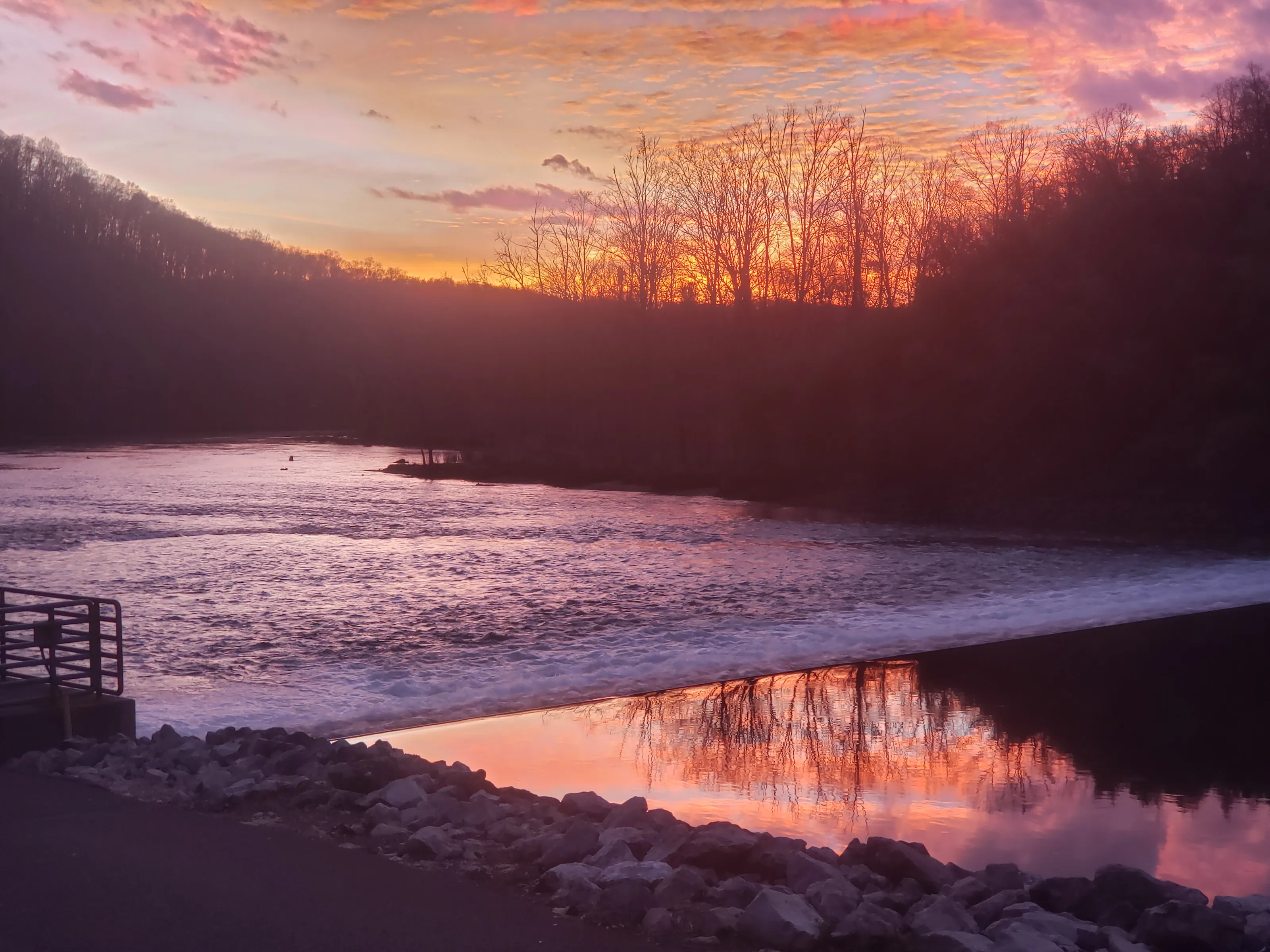 Reflection of a beautiful sunset on the water