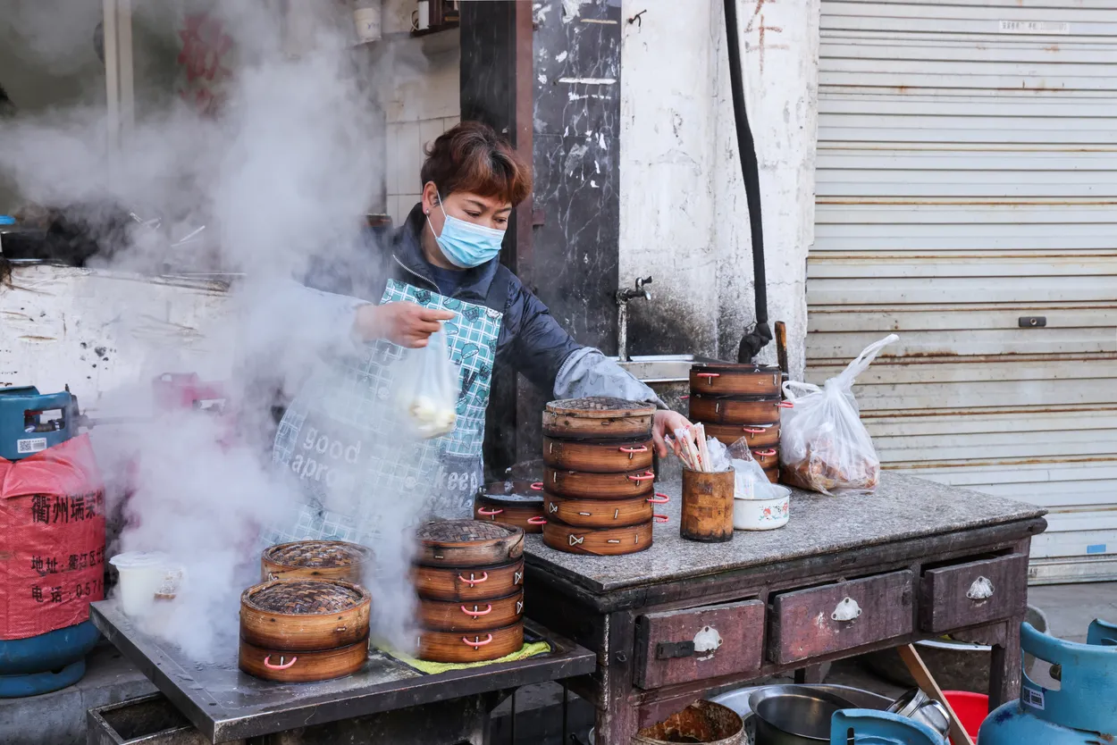 Steaming dim sum