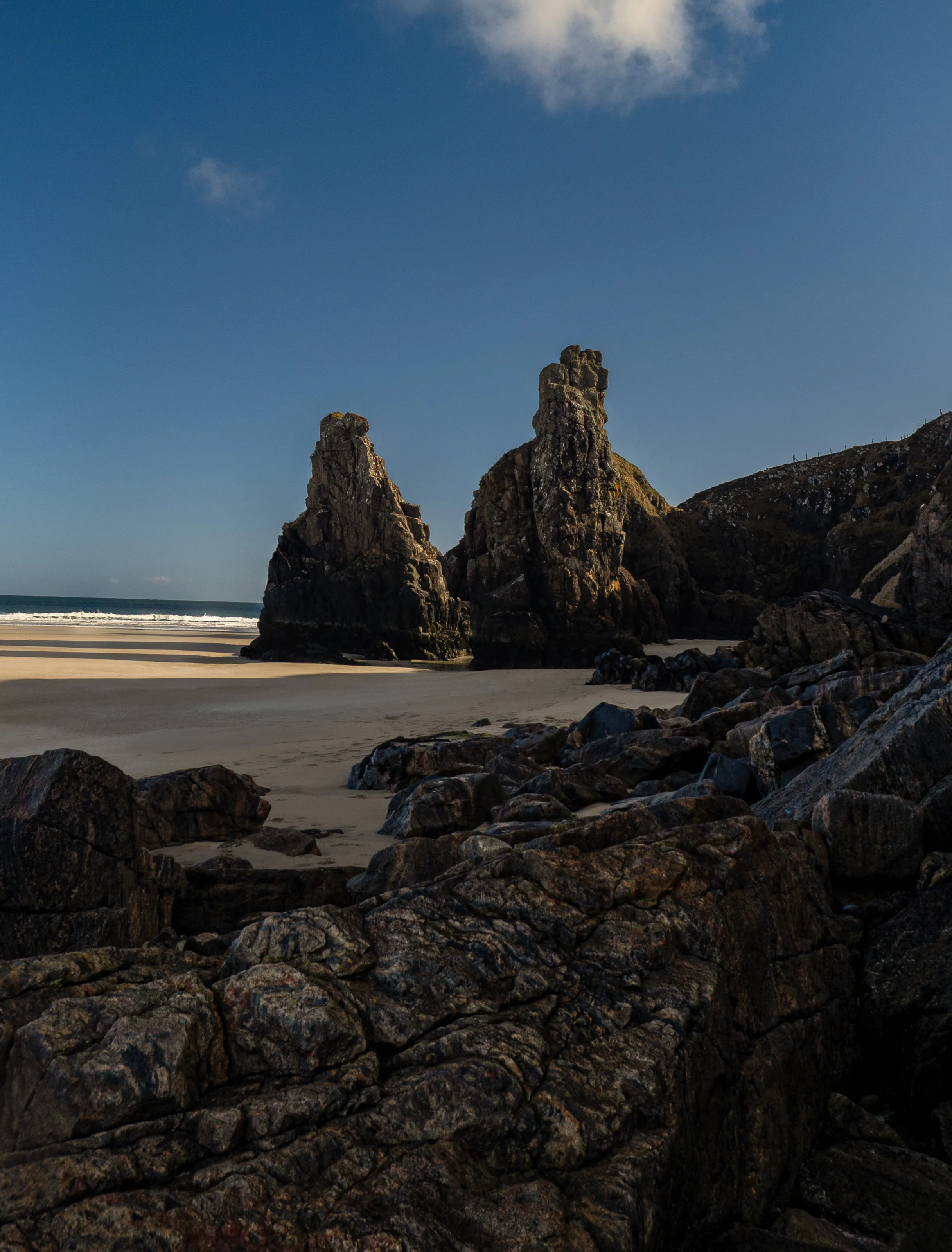 Garry Beach sea stacks