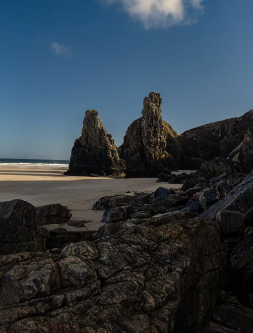 Garry Beach sea stacks