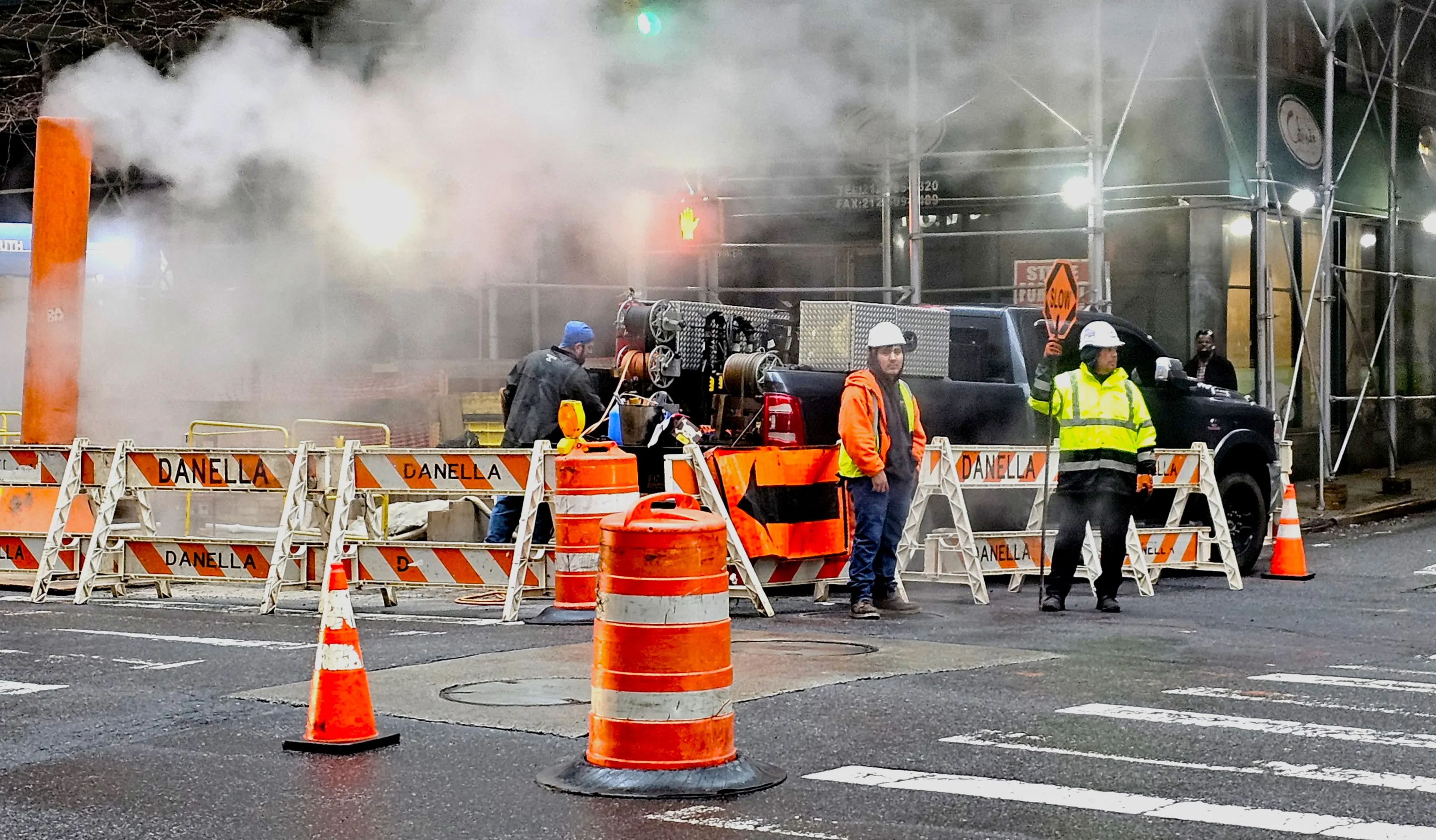 Traffic Barricades And Cones (in colour)