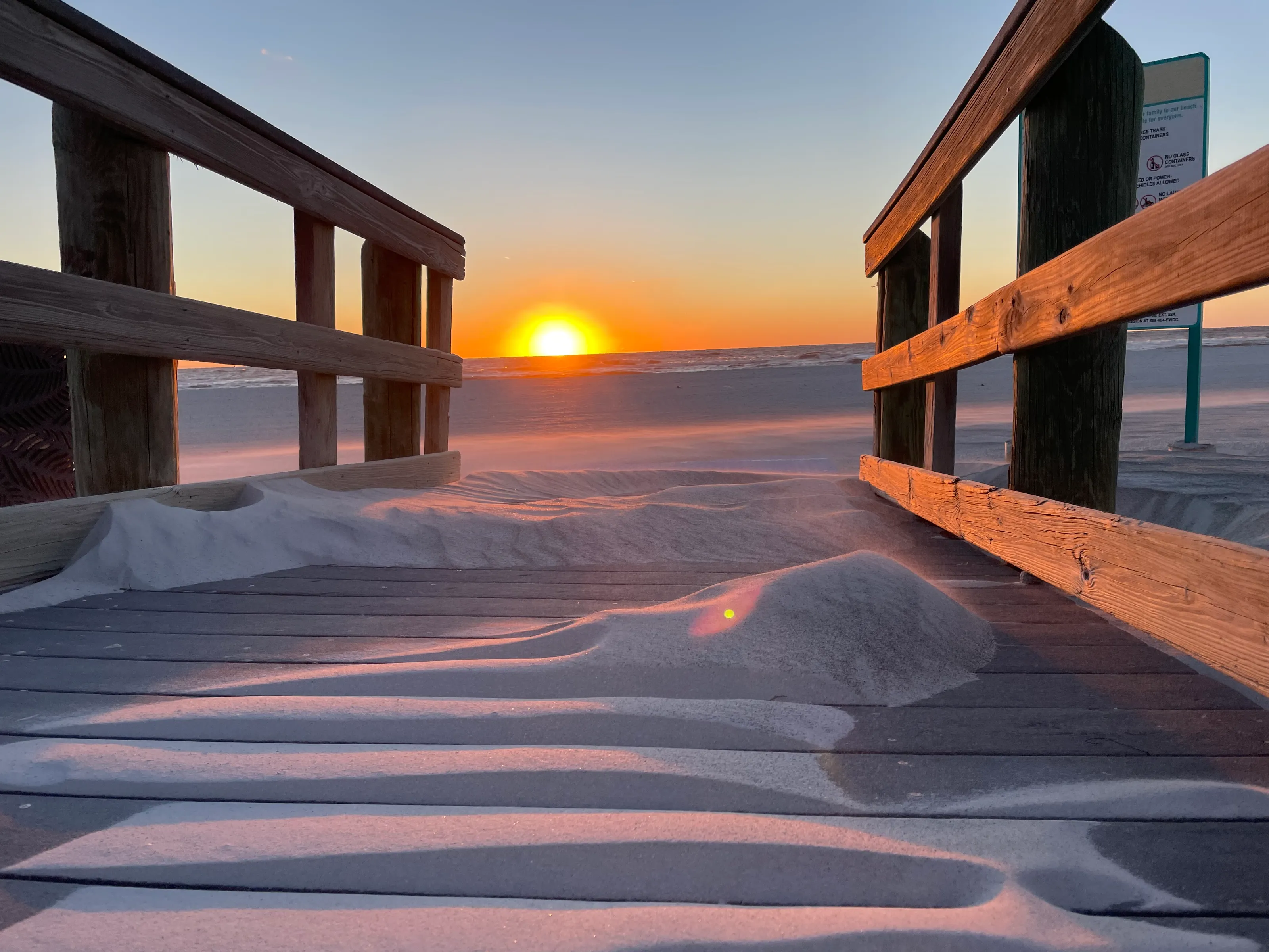 Cold beach sunset.