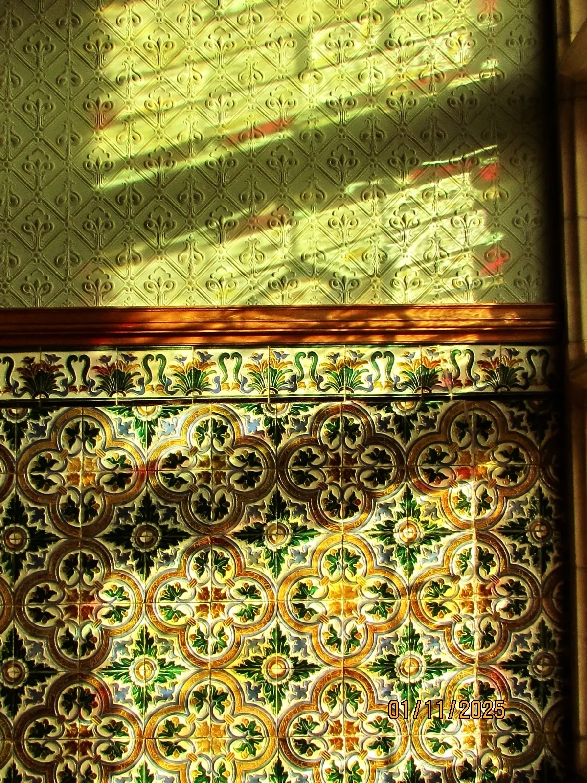 shining on the tiles