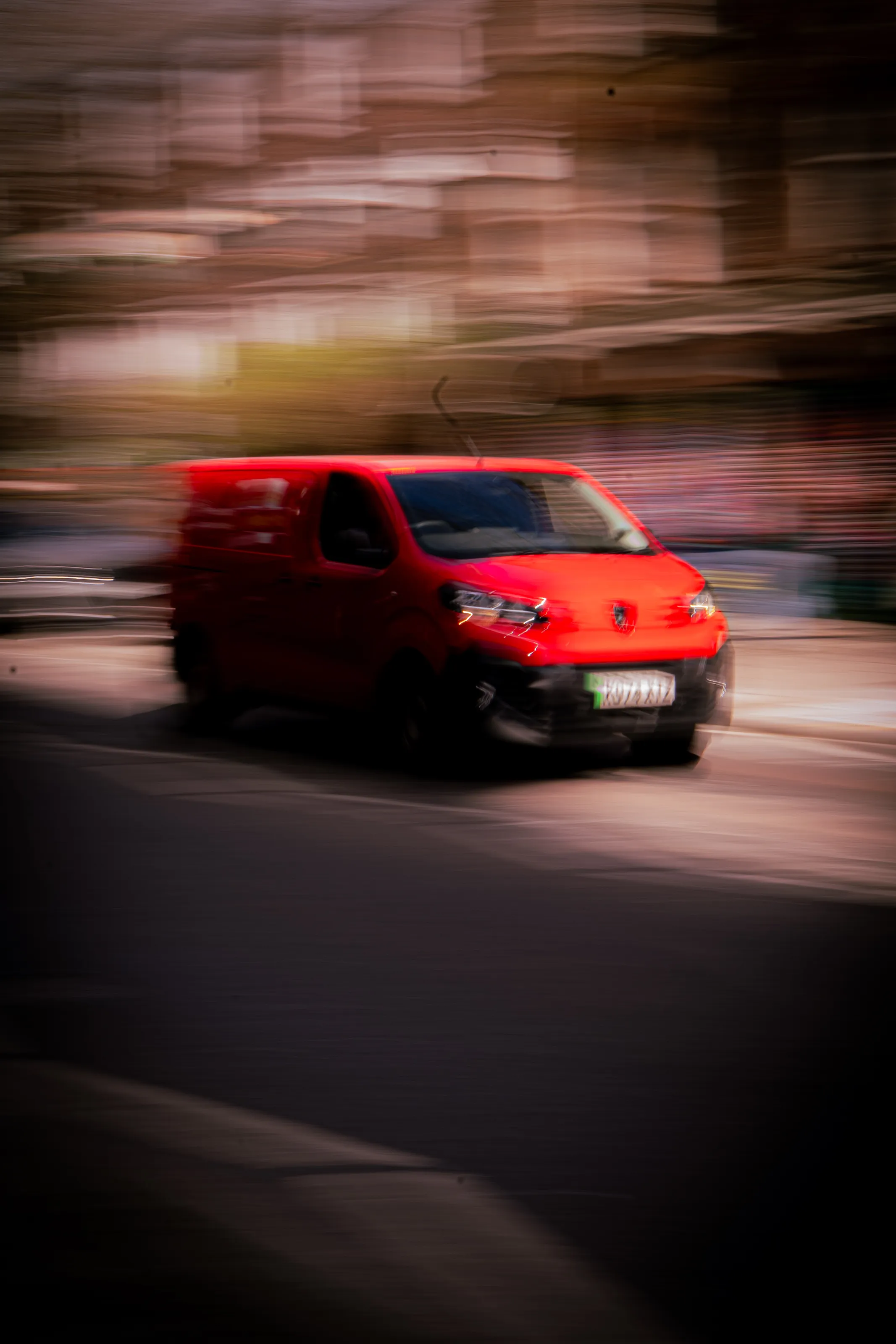 Royal Mail Van In London In Motion Blur