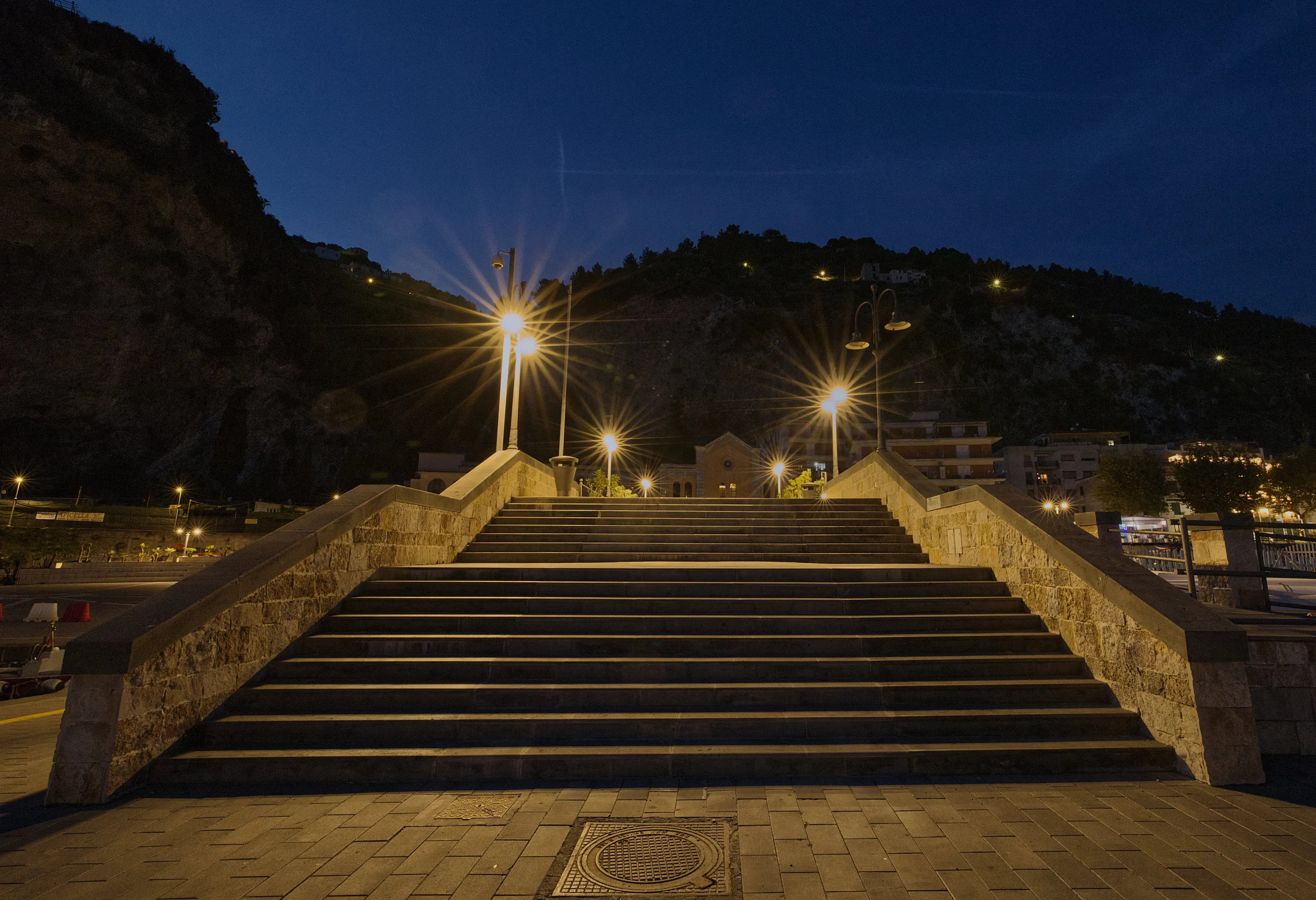 Outdoor Stairs at Night (no sunset/sunrise)