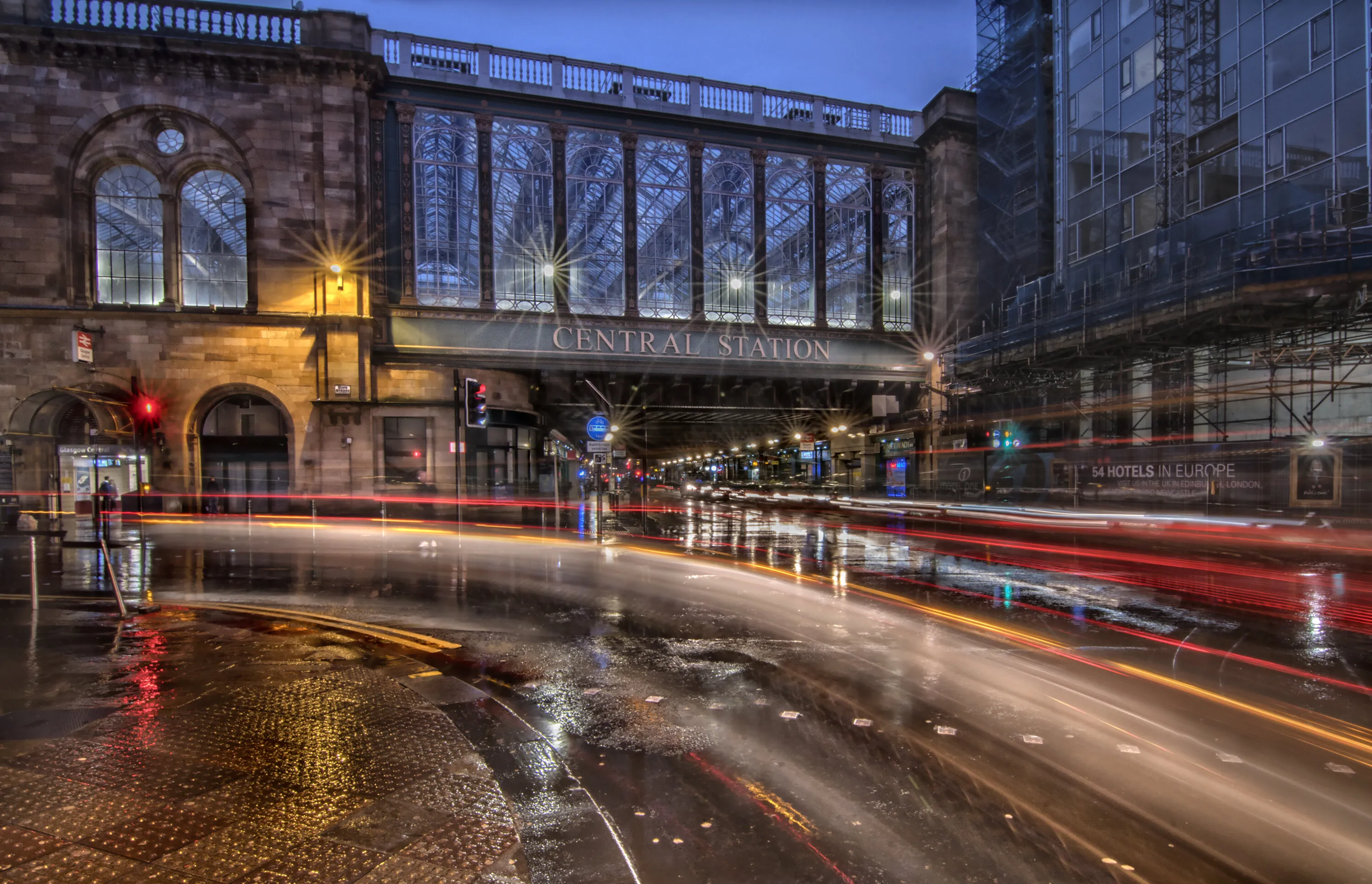 Wet night at Central