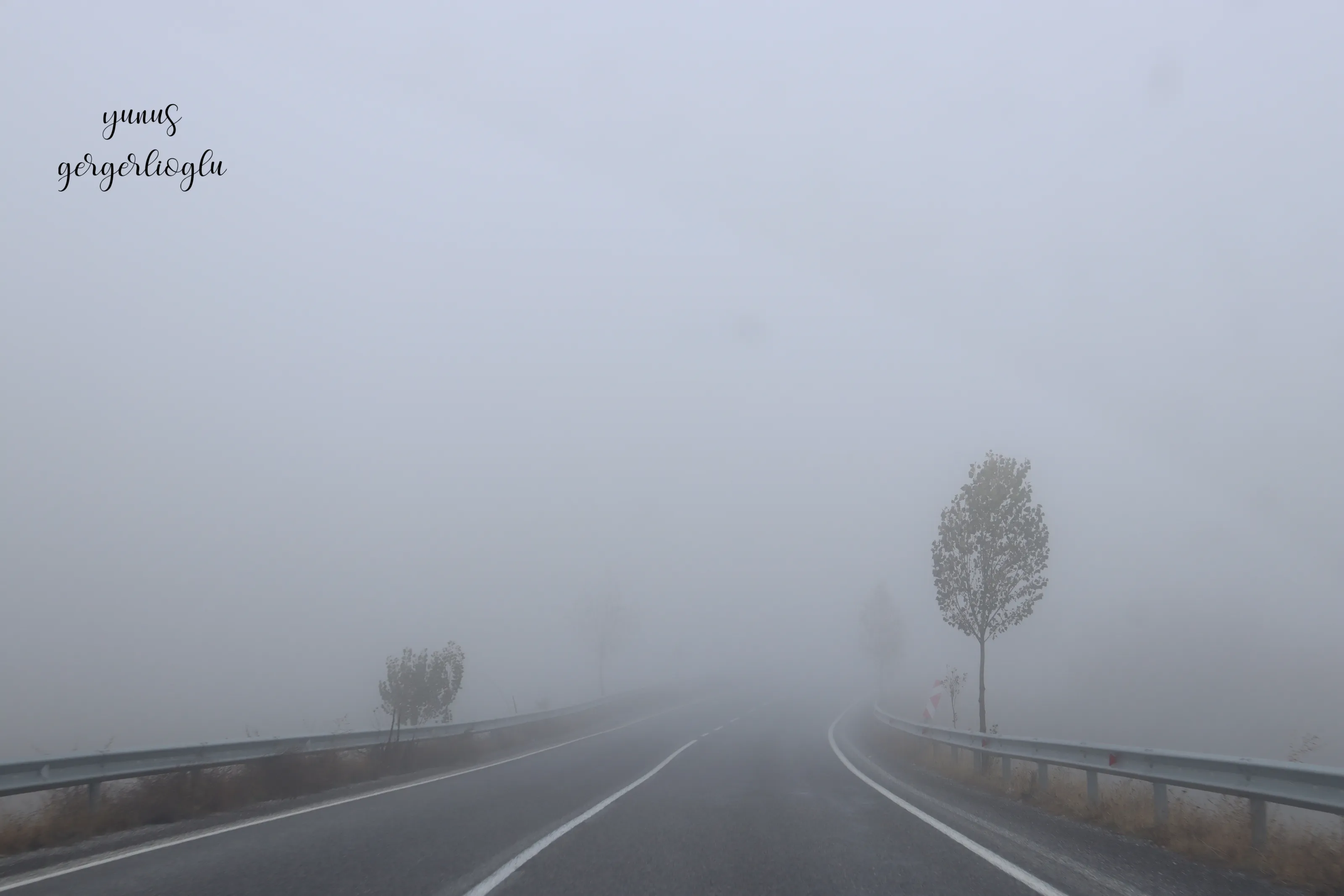 Foggy weather on Cappodocia way Türkiye