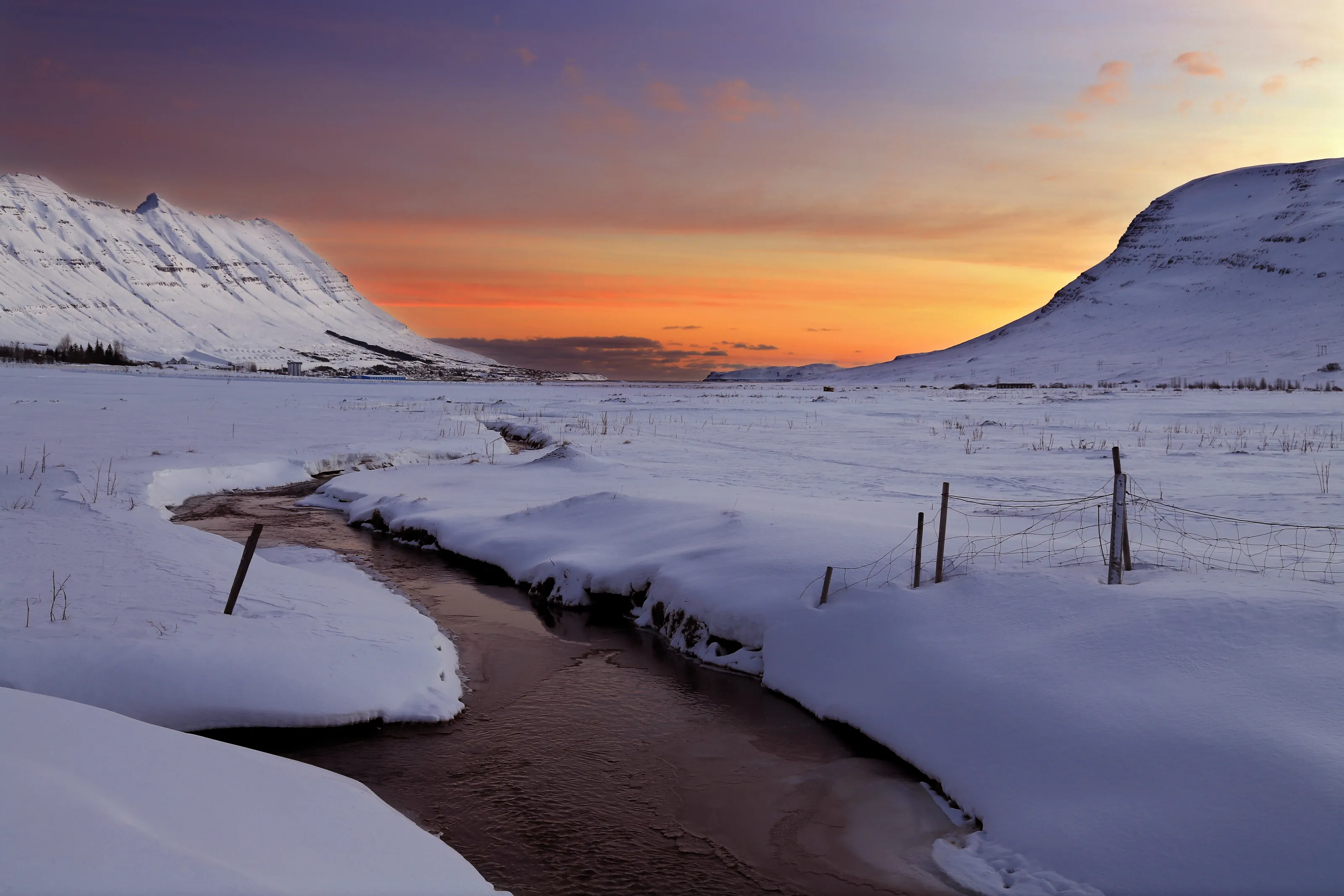 Daybreak in Nordfjordur, Iceland