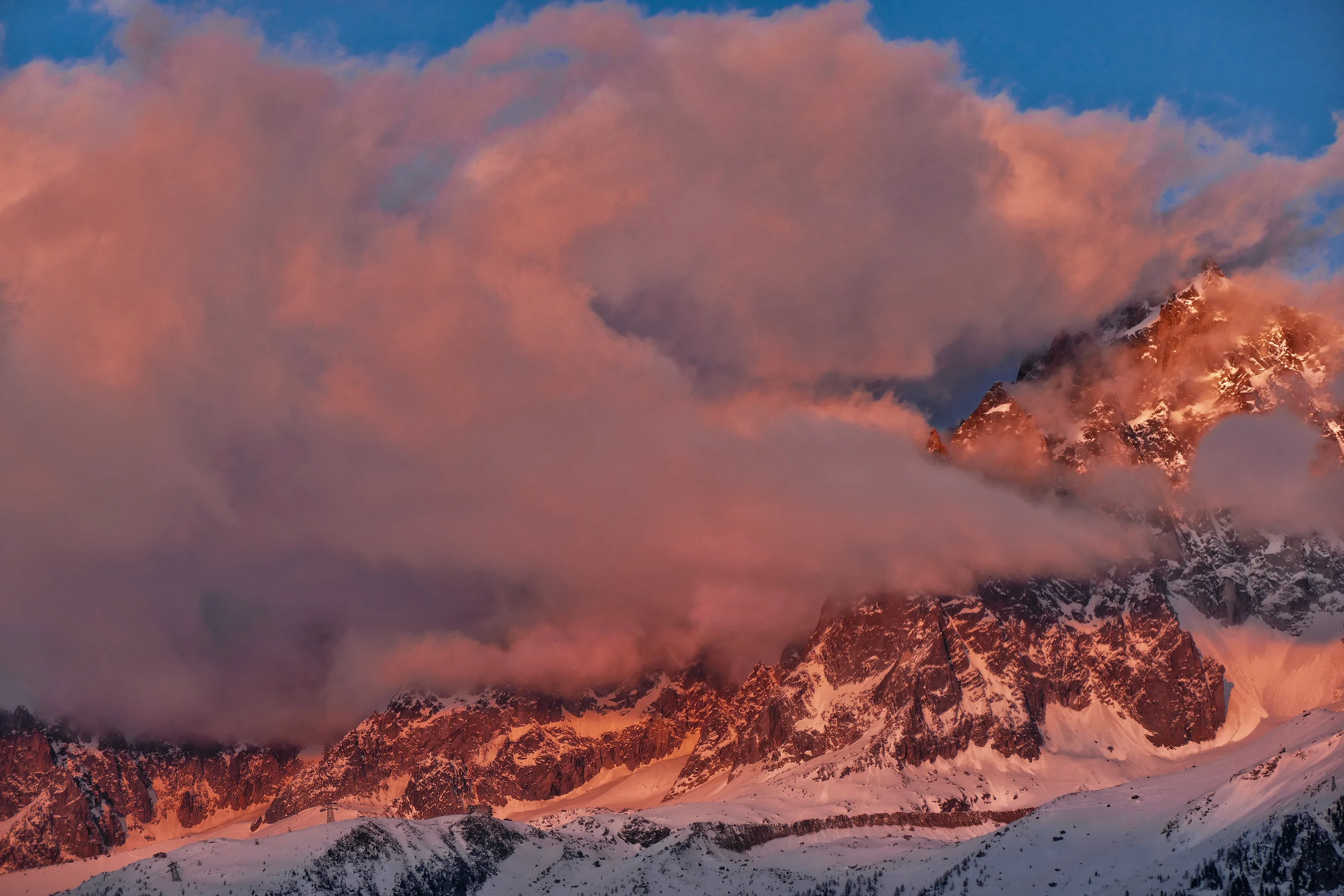 The French Alps Rosy at Sunset