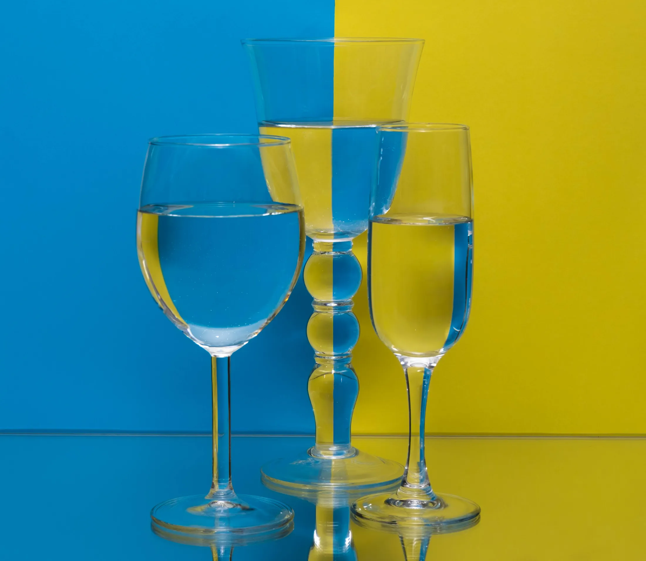 Yellow and blue