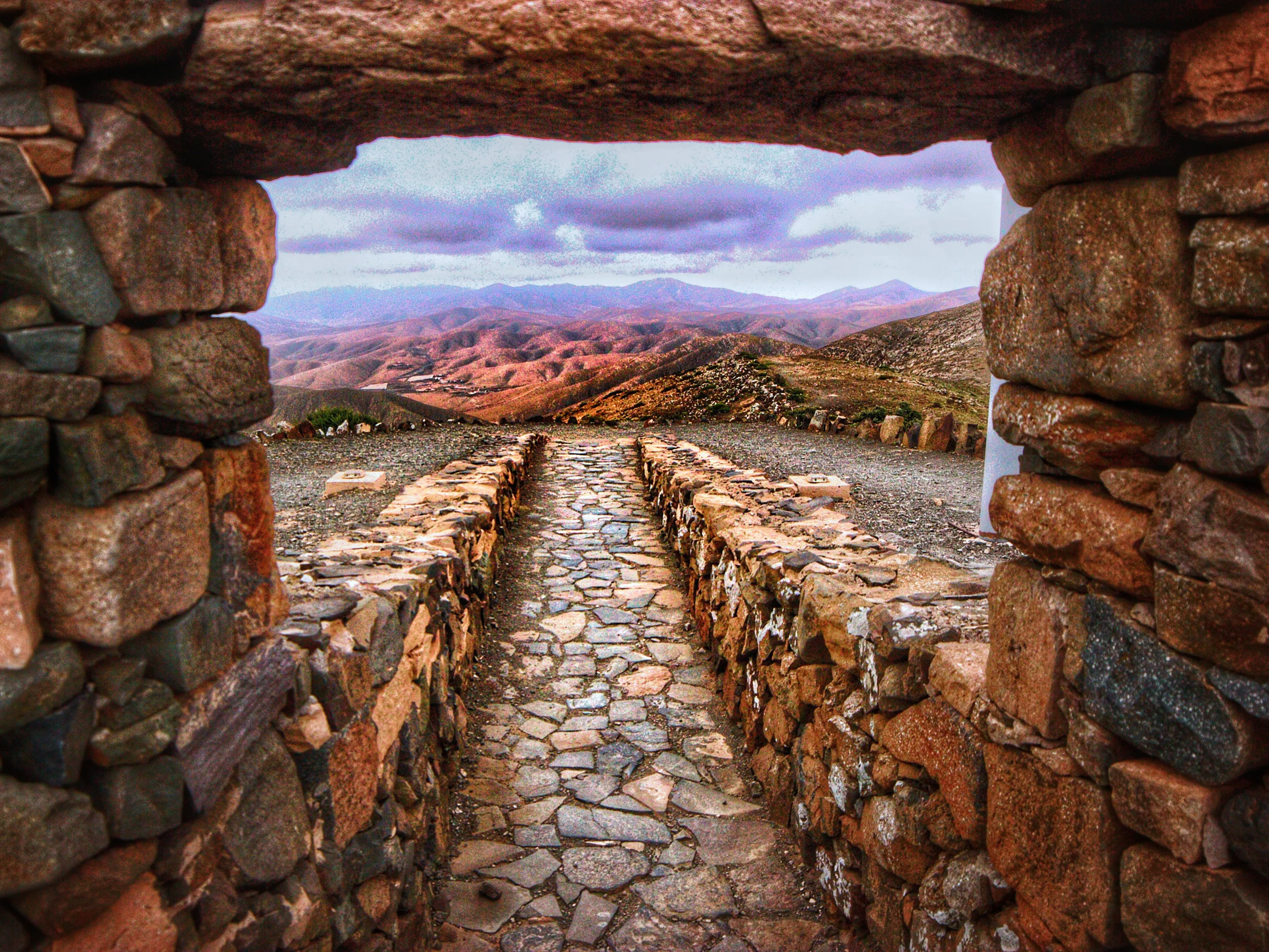 Framed by stones