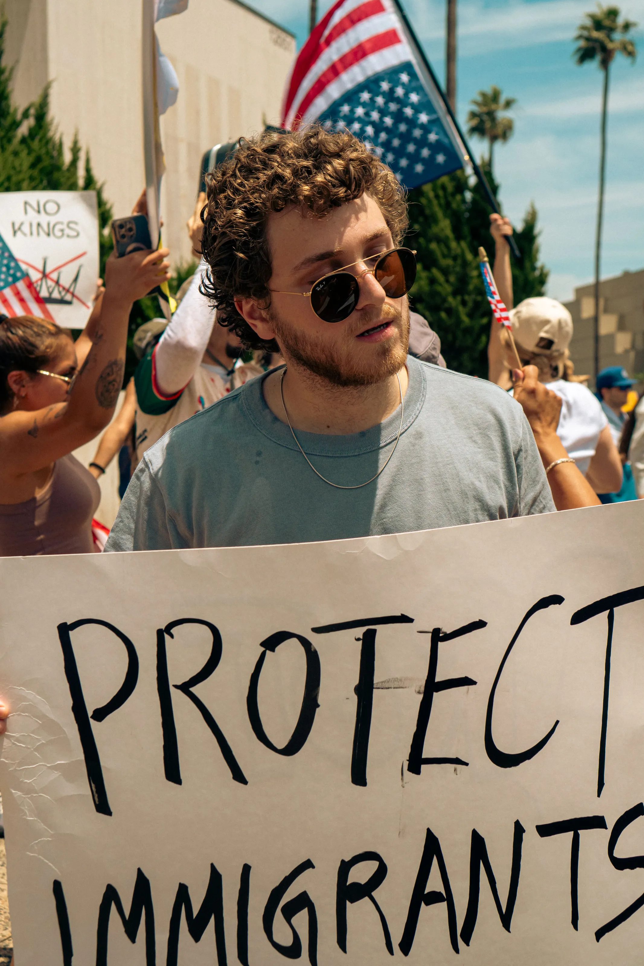 Protestor on No Kings Day Protest
