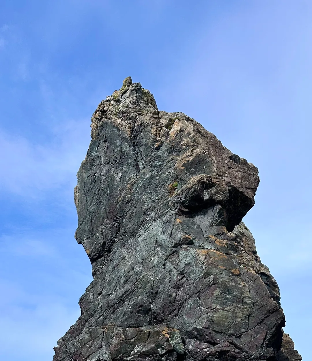Earth's mantle (peridotite) forced upward and exposed to seawater during tectonic plate collision.