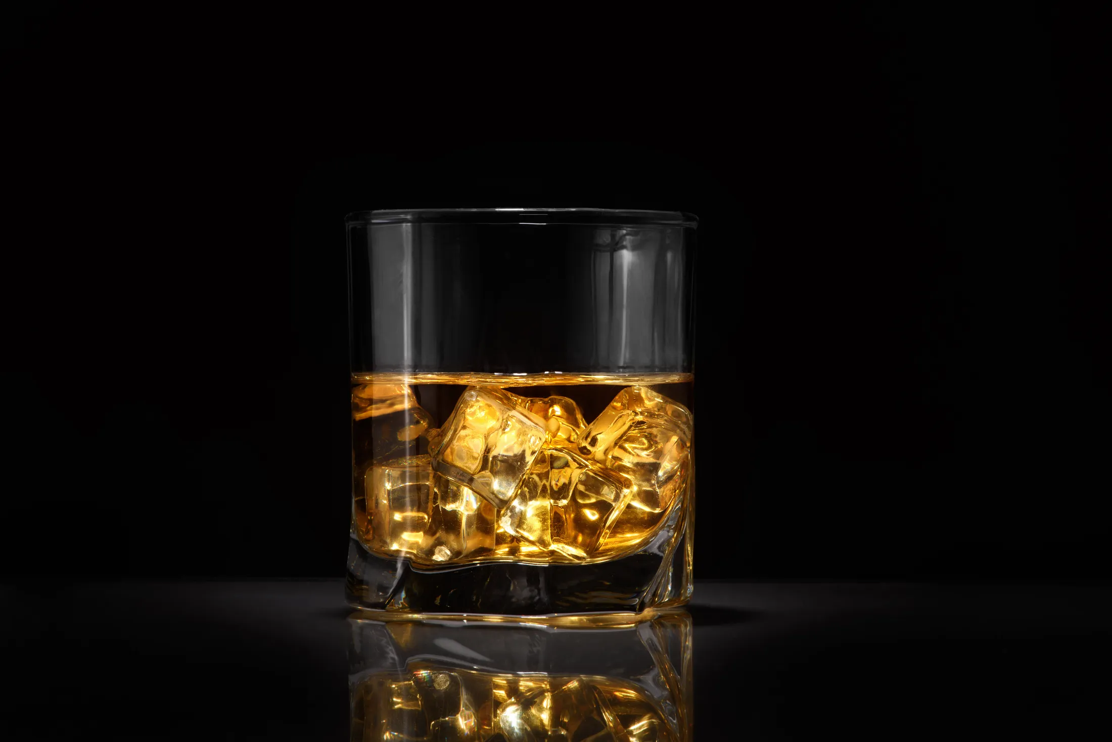 Still life of whiskey glass