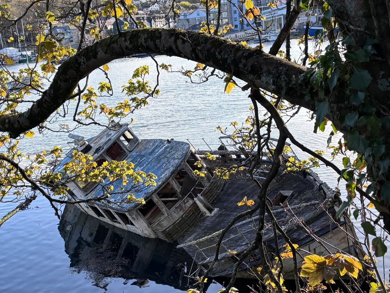 Shipwrecked Houseboat at Sailors Creek, Cornwall
