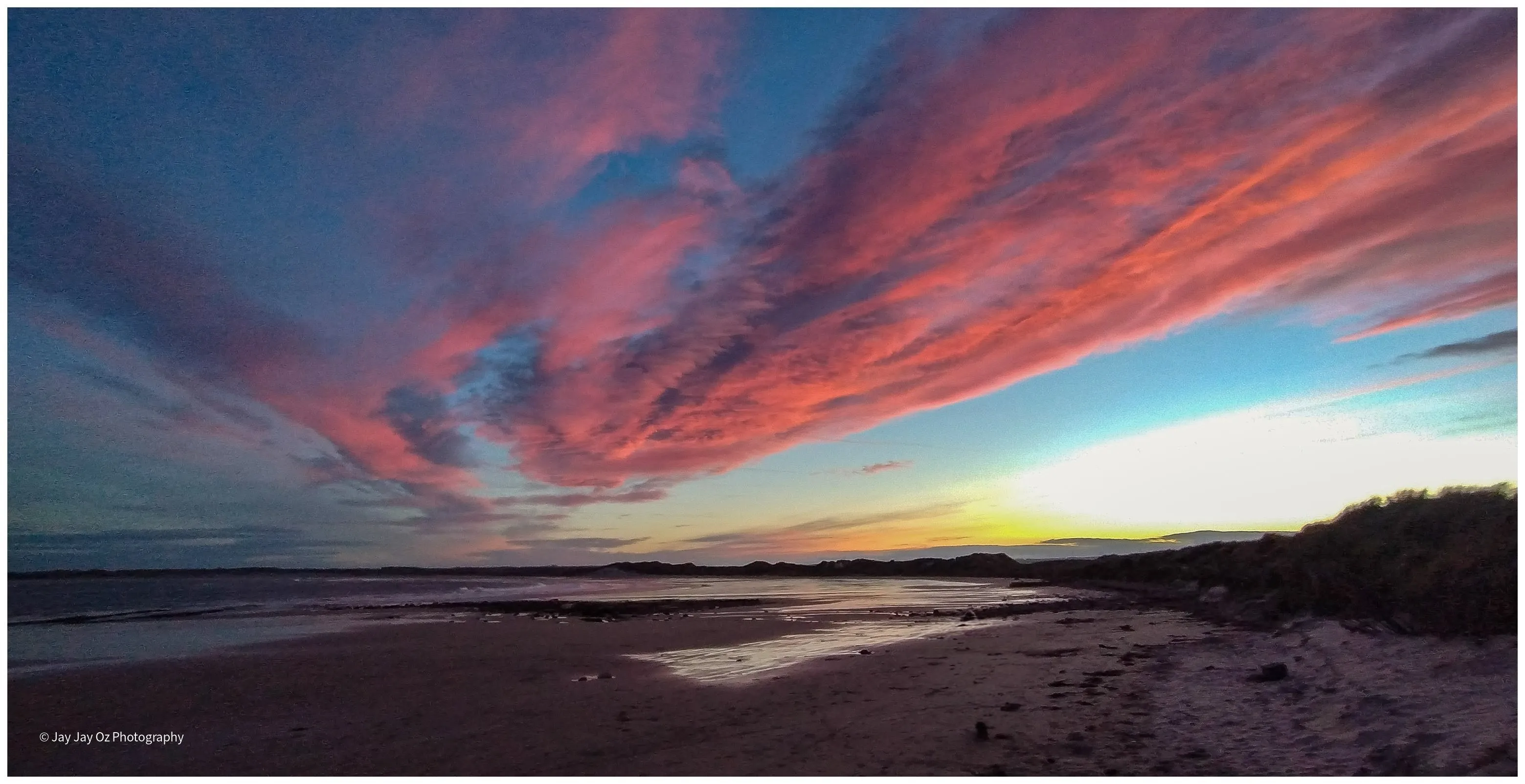 Sundown over Beadnell Beach