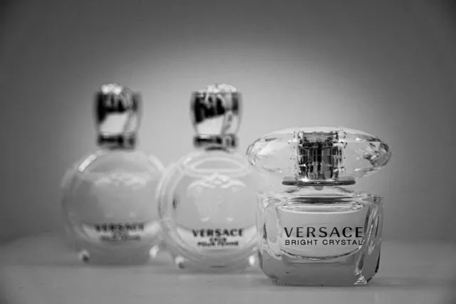3476 Perfume bottles in black and white
