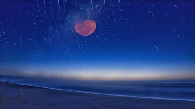 red moon star trails
