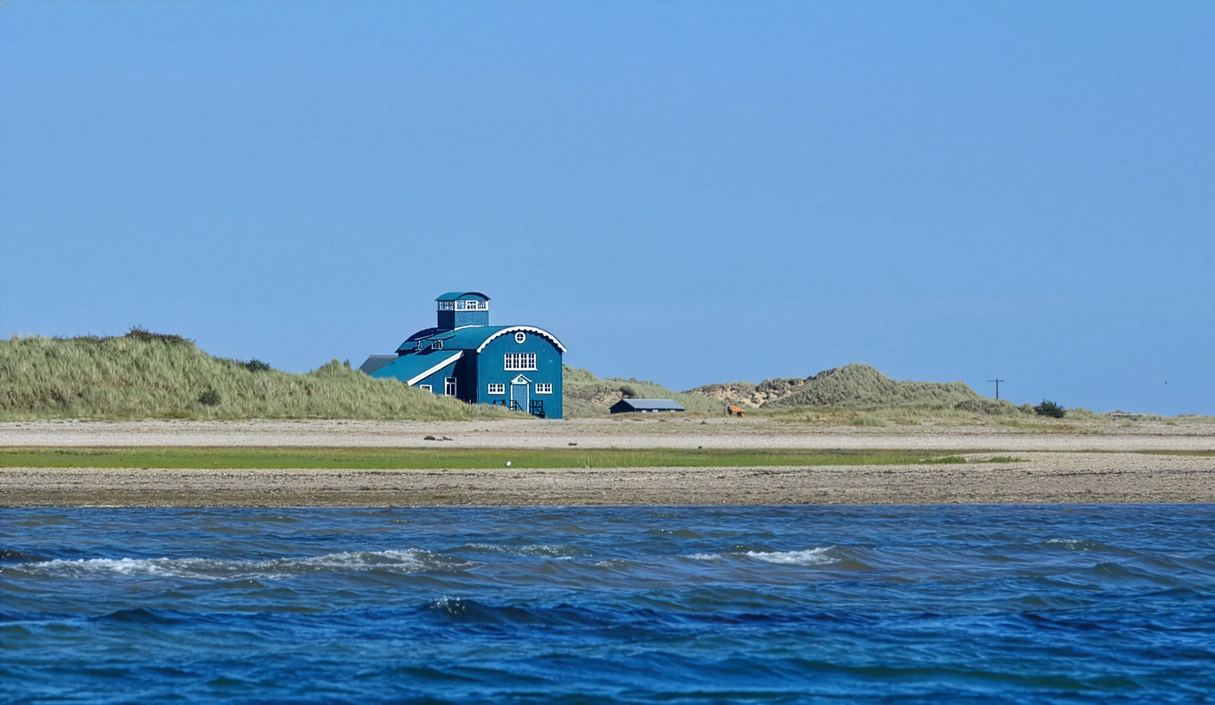 Taken from a boat, National Trust Visitor Centre, Blakeney Point, Norfolk