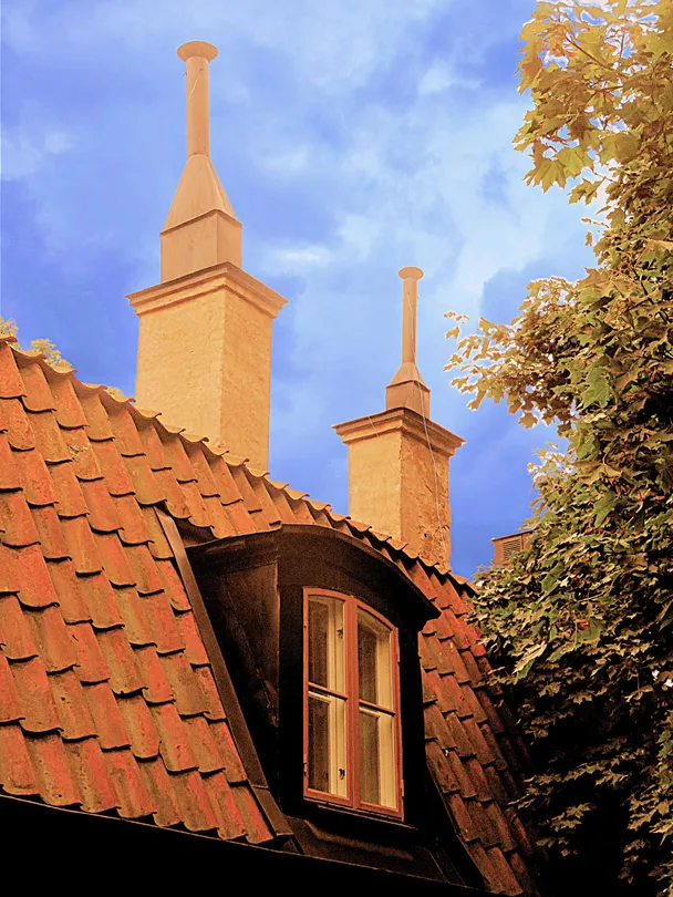 Old cottage chimneys