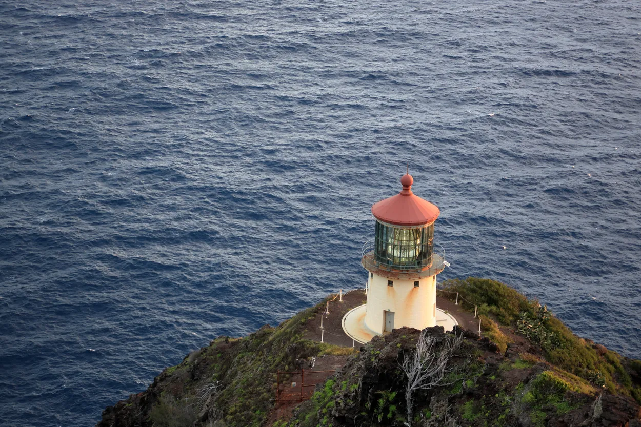 Clifftop Lighthouse Overlooking the Pacific Ocean