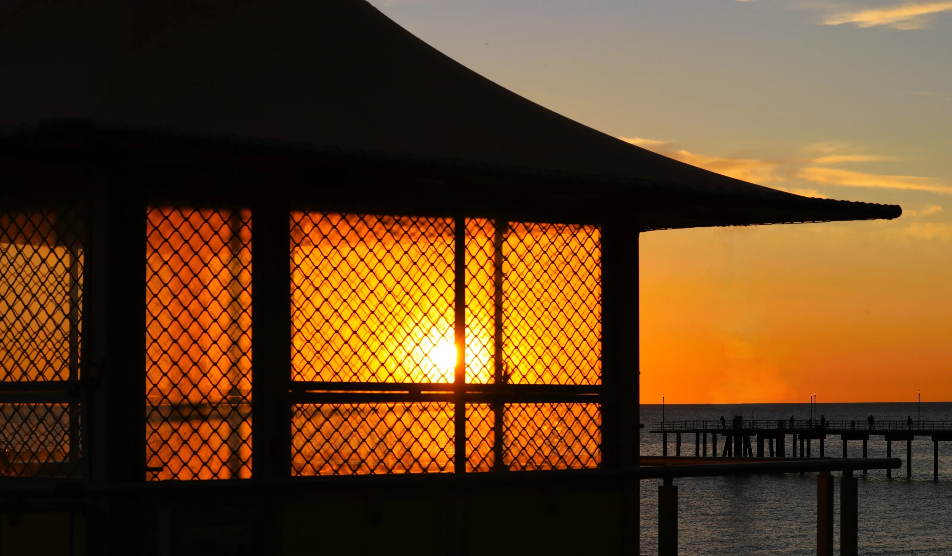 SUNSET THROUGH THE SHELTER