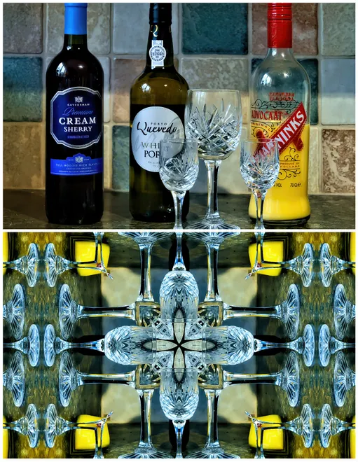 Wine and Glasses Diptych